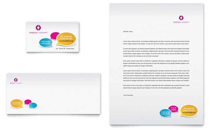 Speech therapy Education Business Card &amp; Letterhead Template Design Of Indesign Template Business Card