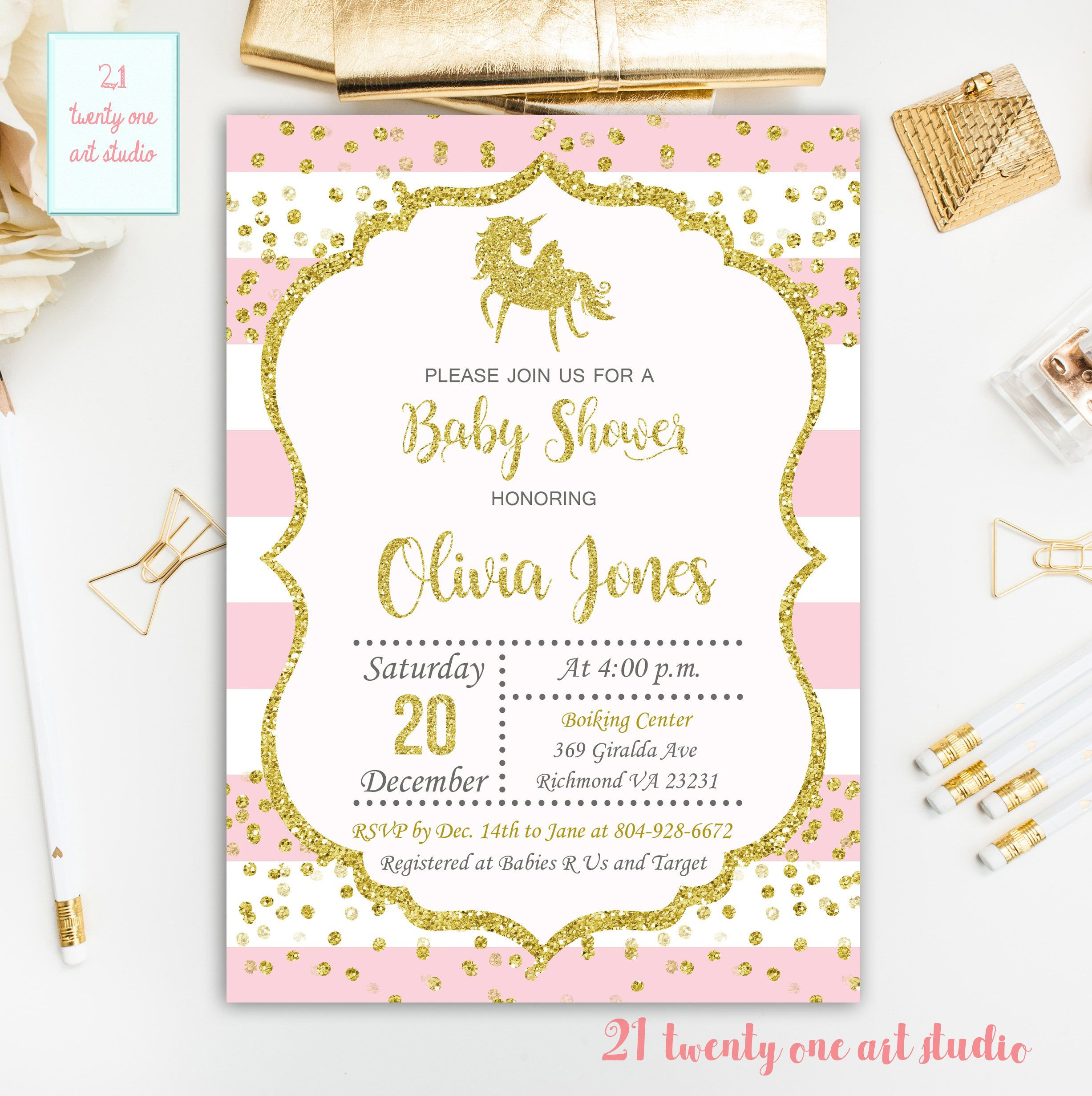 unicorn baby shower diy invitation wording free editable templates zazzle