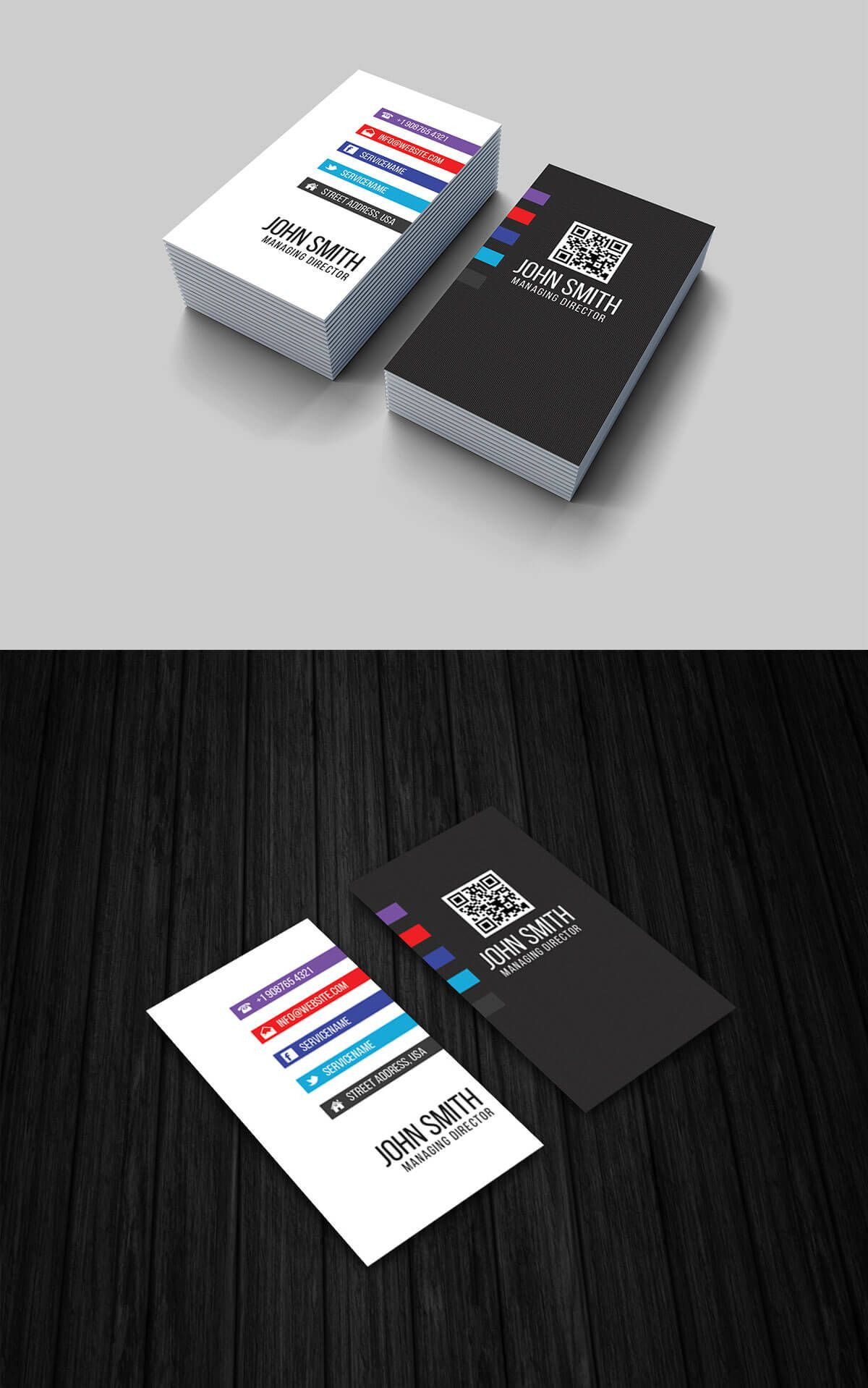 Vertical Business Card Template Word