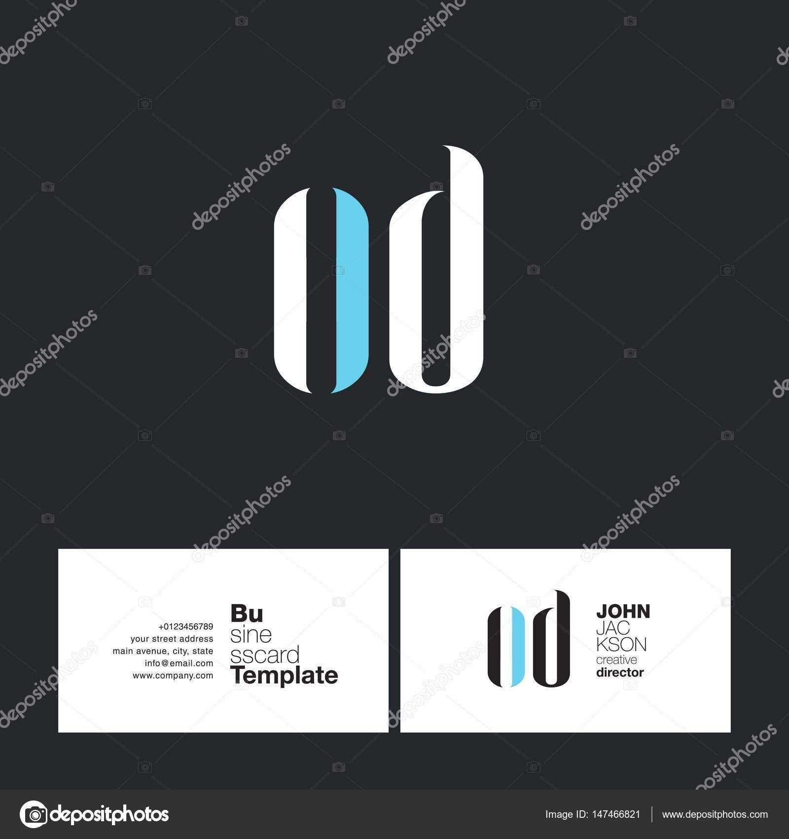 visiting card template od letters logo business card stock