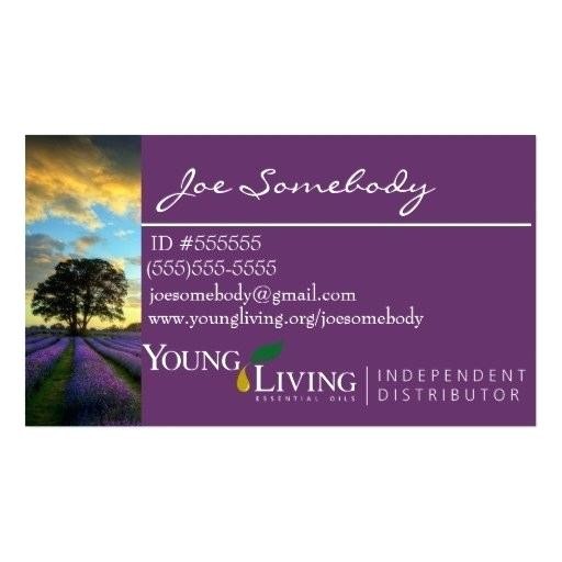 young living business card template p cards