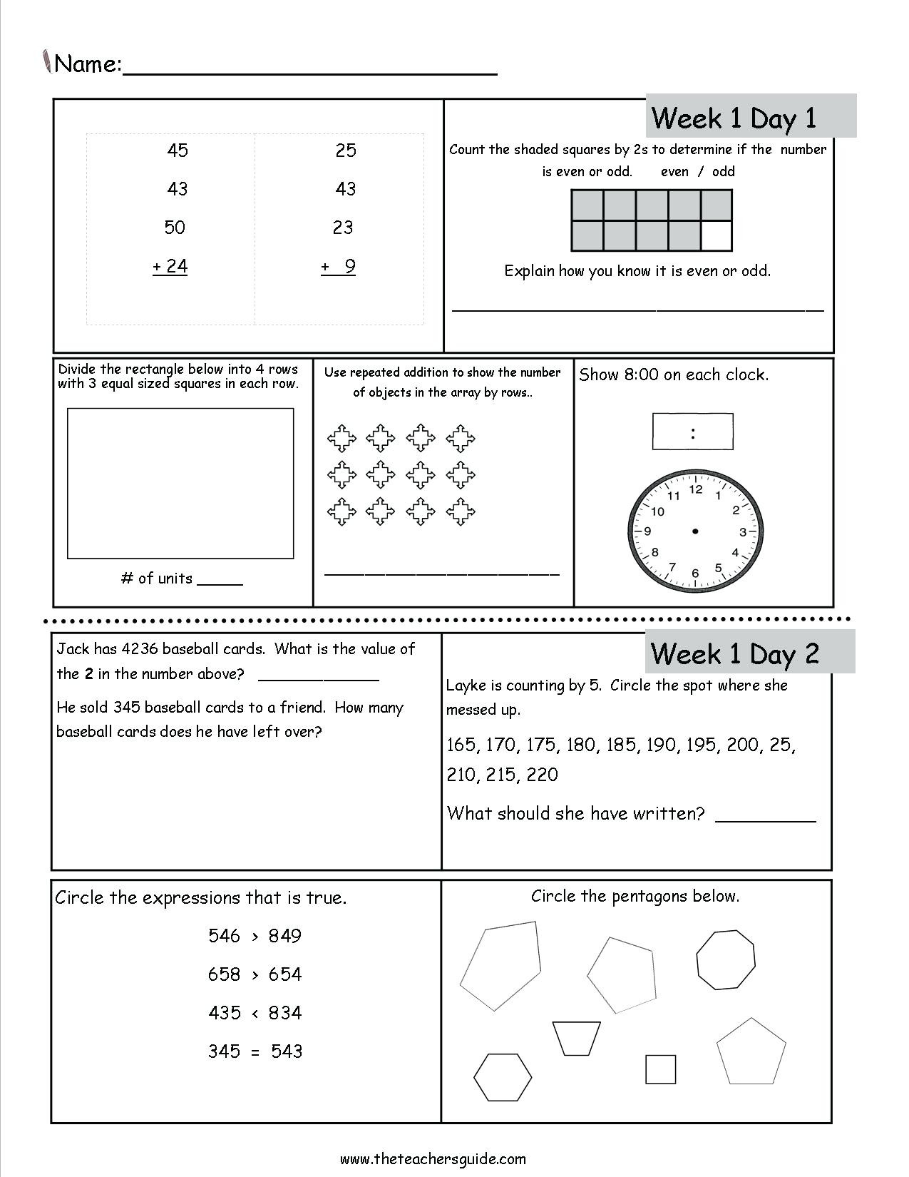 Brand New Grade 1 Math Worksheets