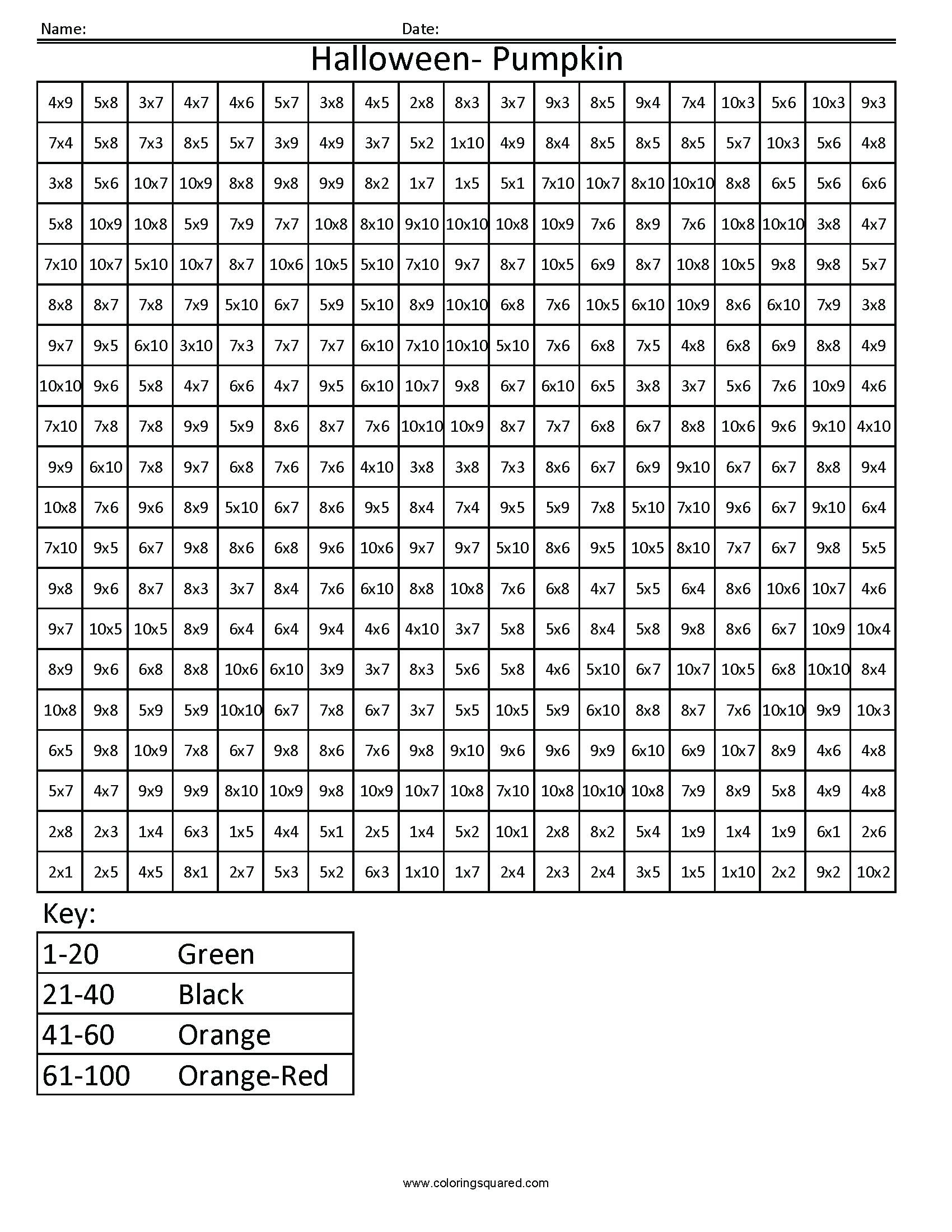 Free Flashcards Math Multiplication