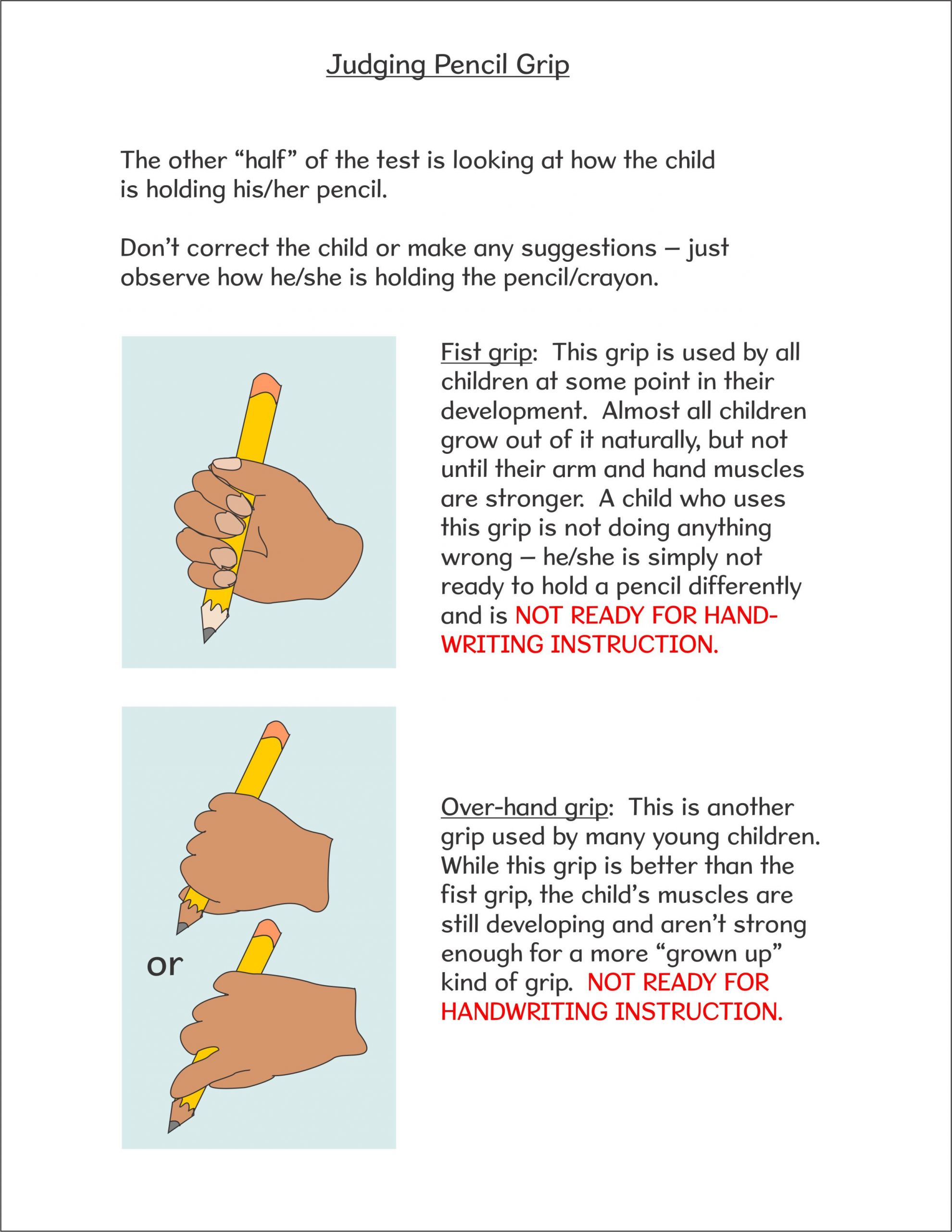 Assessing pencil grip