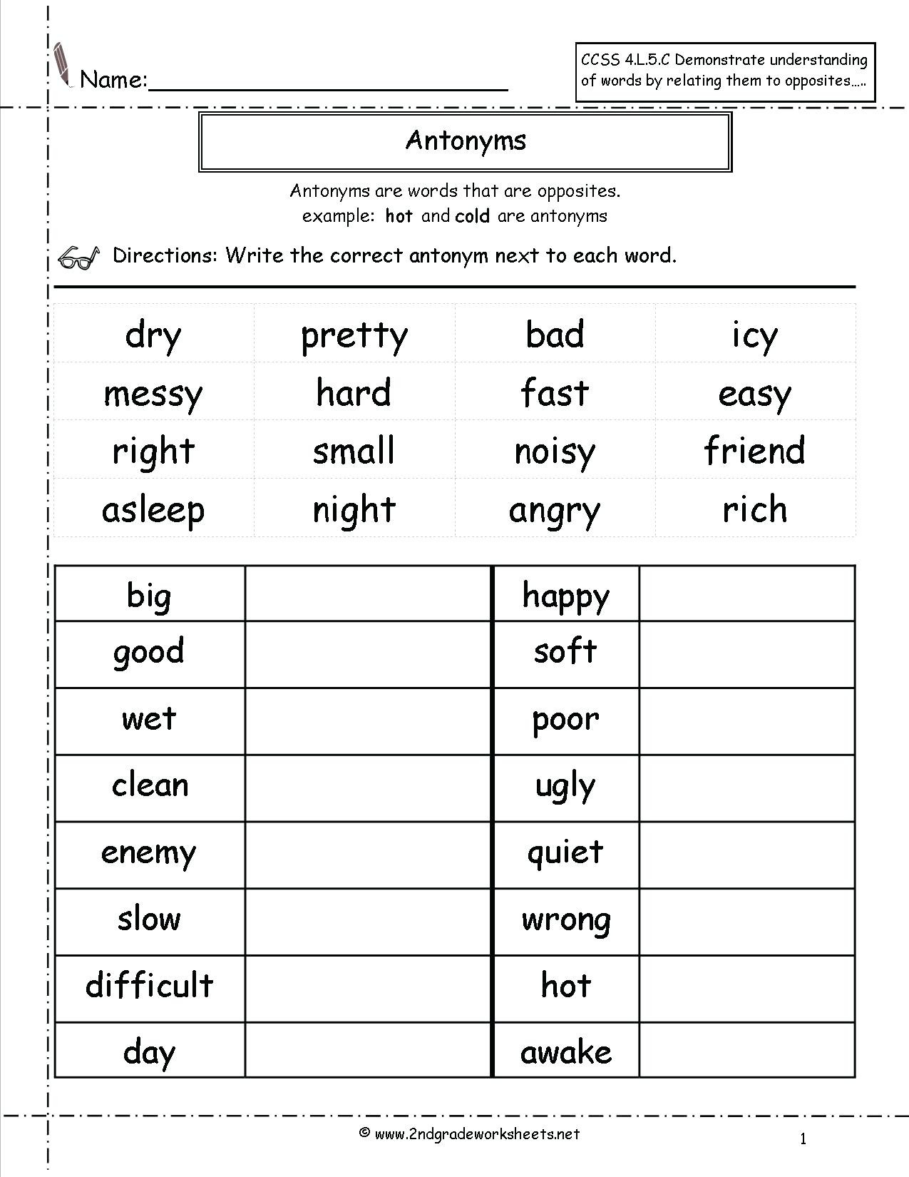 grade 2 language arts worksheets antonyms and synonyms worksheets grade 2 language arts worksheets pdf