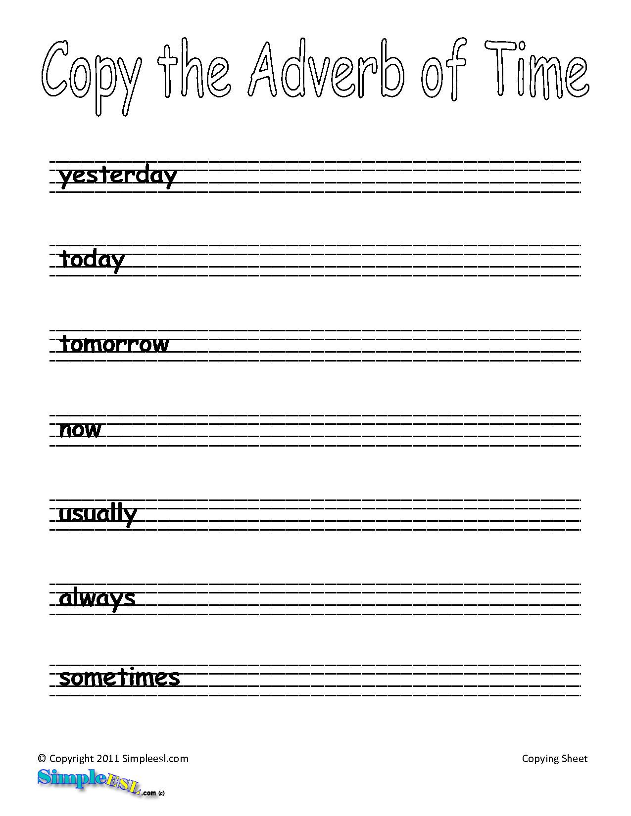 Free Grammar Worksheets Adverbs