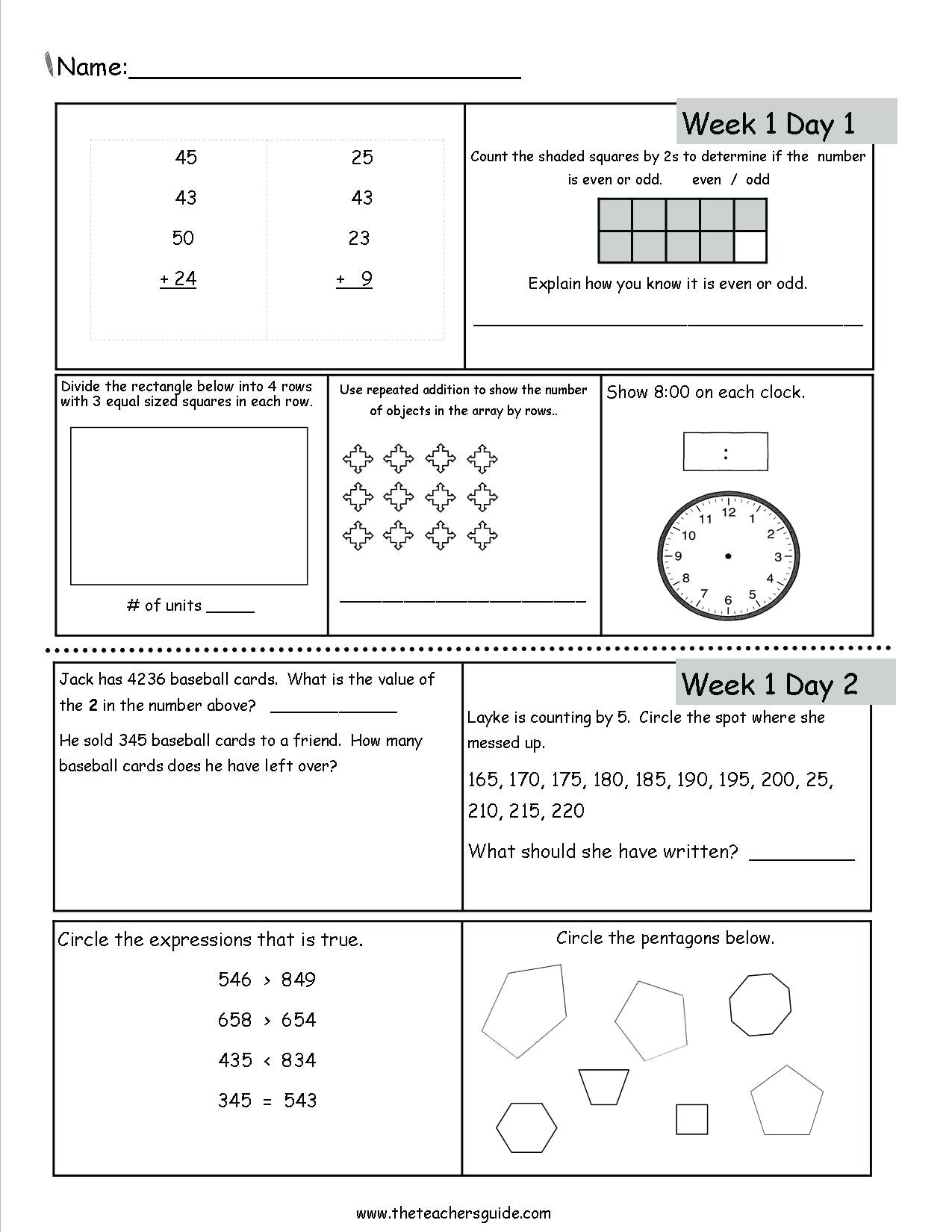 Free Math Worksheets First Grade 1 Addition Add 3 Single Digit Number
