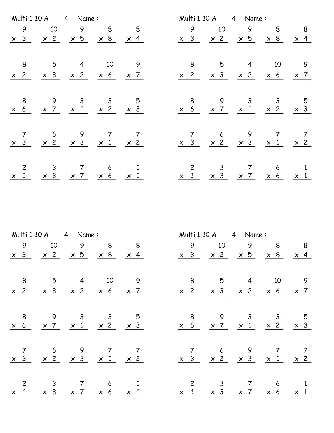 9 year old maths worksheets times tables nz refrence for olds 1275x1650