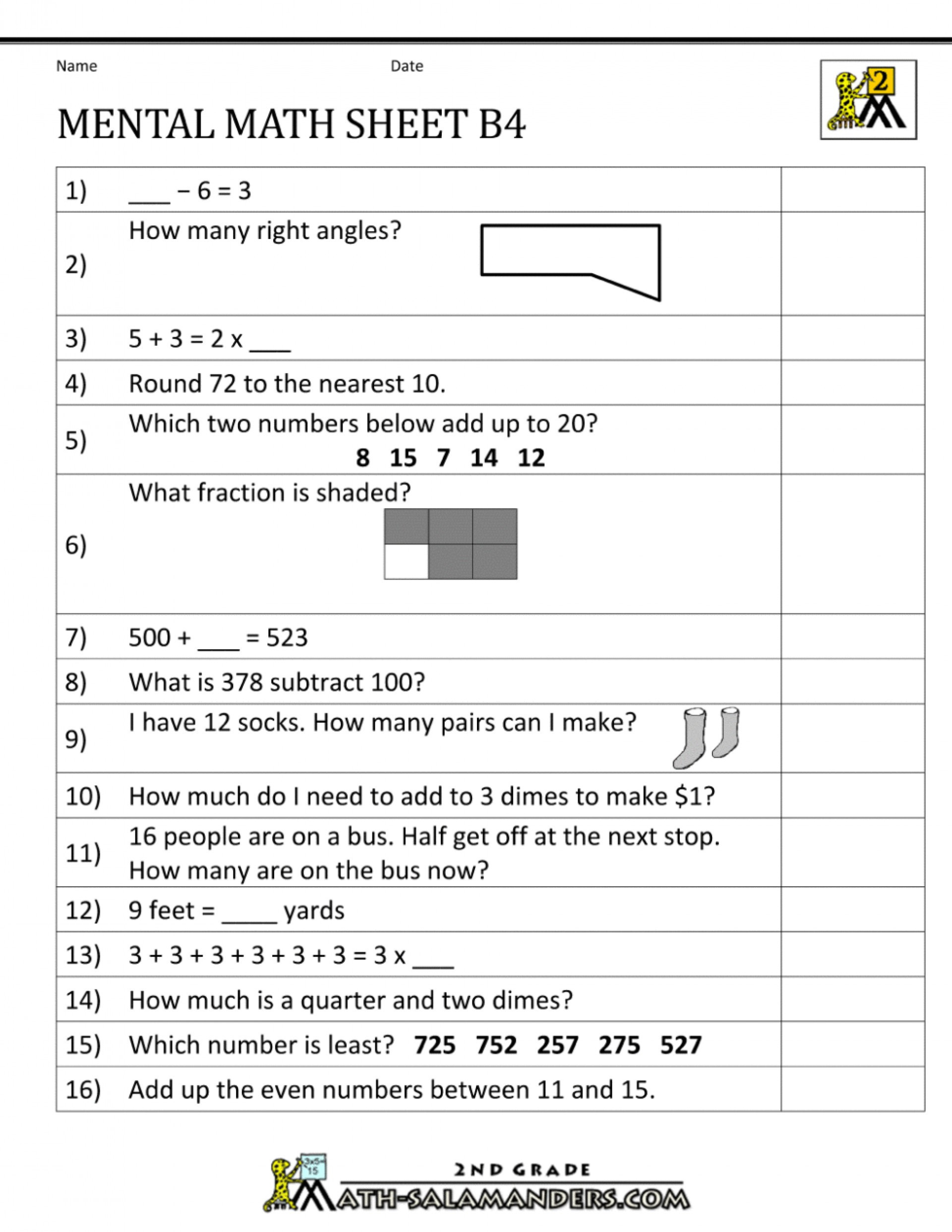 Free Math Worksheets First Grade 1 Addition Adding Two Single Digit Numbers Sum 10 or Less
