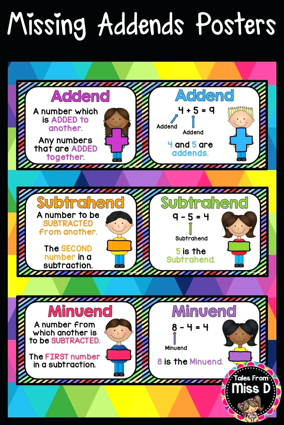 Free Math Worksheets First Grade 1 Addition Missing Addend Sum Under 20