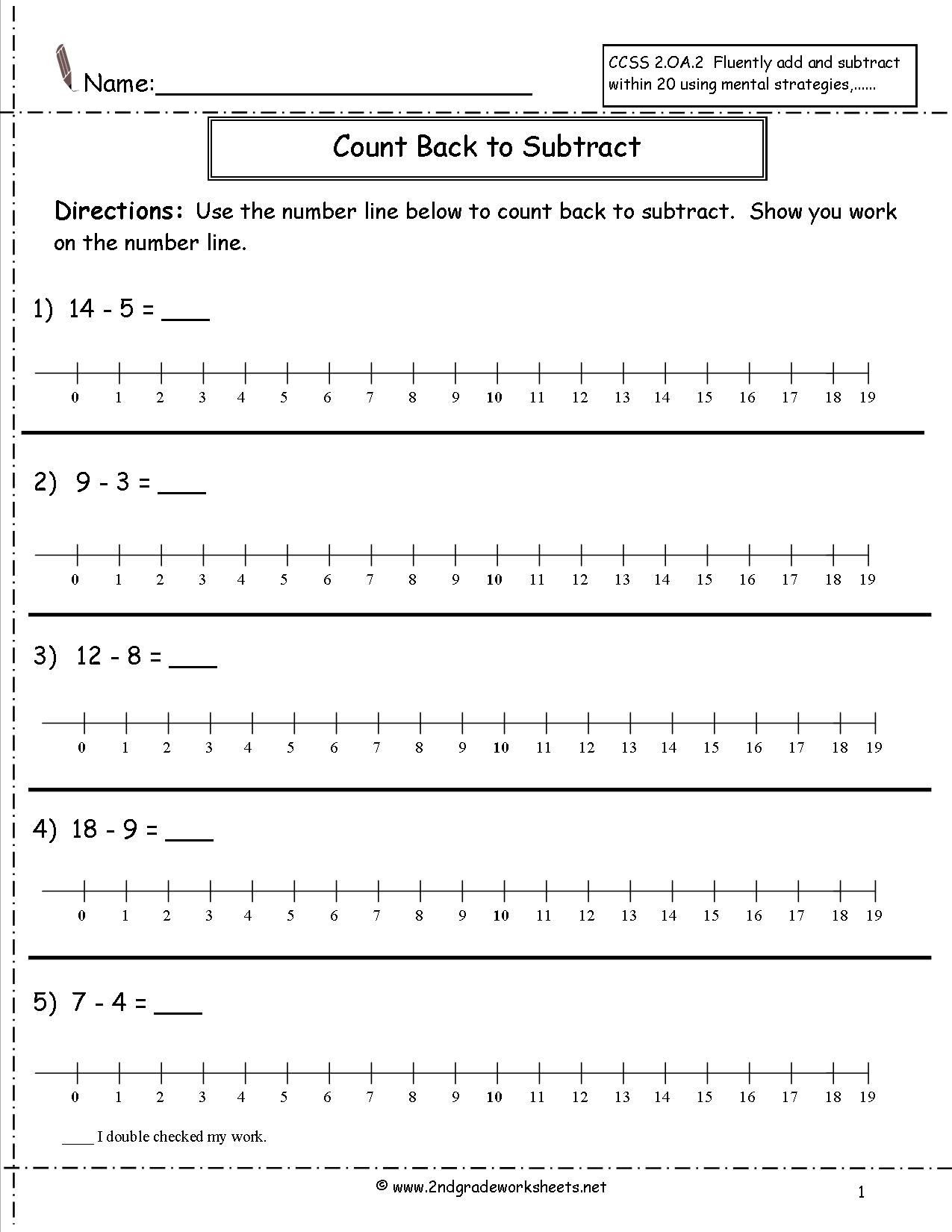 5 Free Math Worksheets First Grade 1 Subtraction Add And Subtract 4 Single Digit Numbers AMP