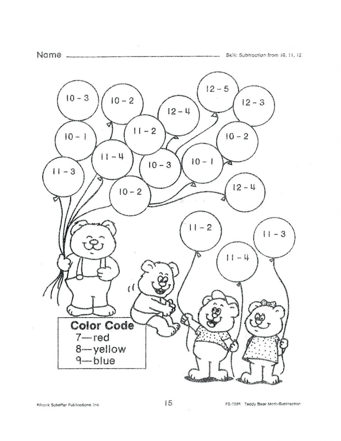 4 Free Math Worksheets First Grade 1 Subtraction Subtract 2 Digit