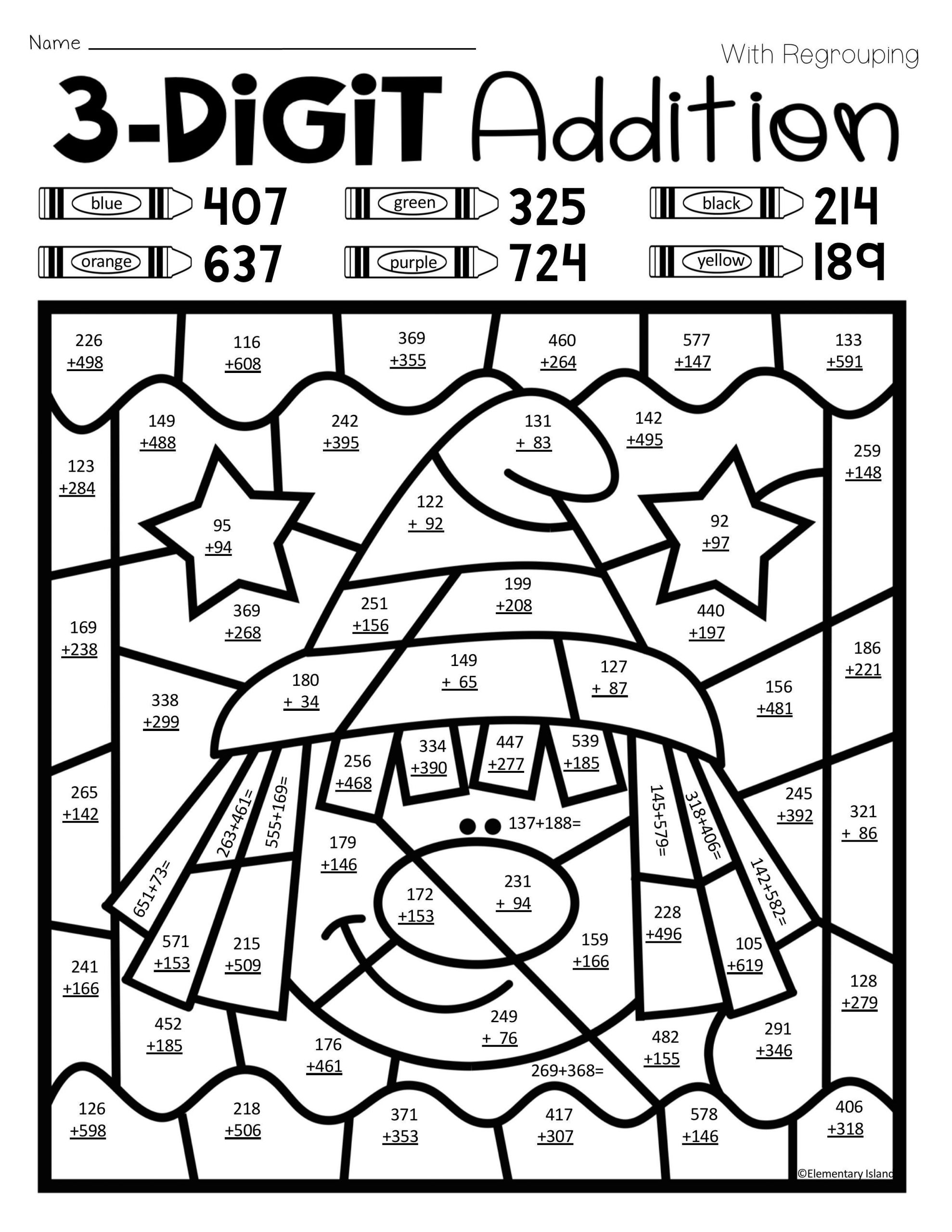 Free Math Worksheets Fourth Grade 4 Addition Add 3 Digit Numbers In Columns