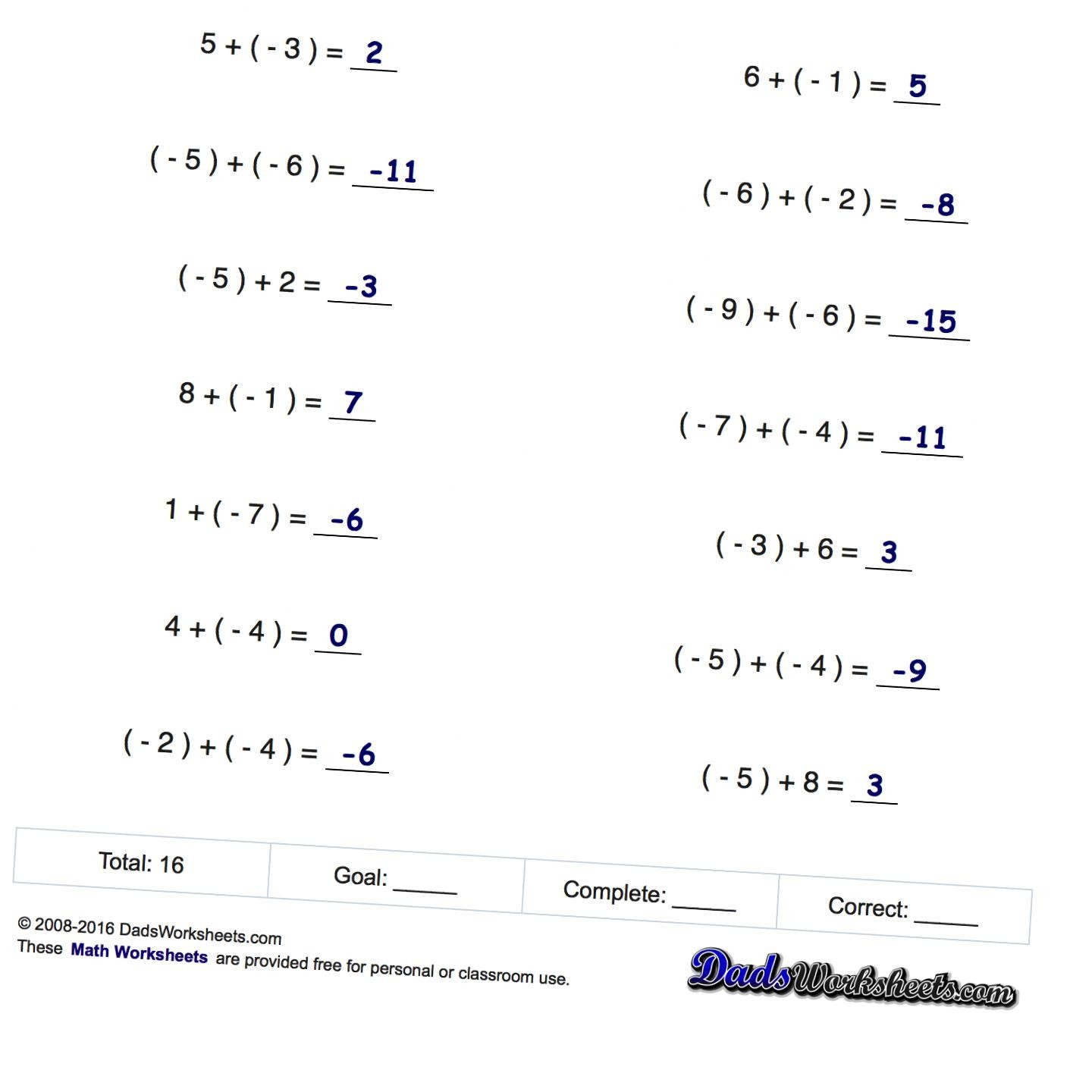 Free Math Worksheets Second Grade 2 Addition Add 2 2 Digit Numbers No Regrouping