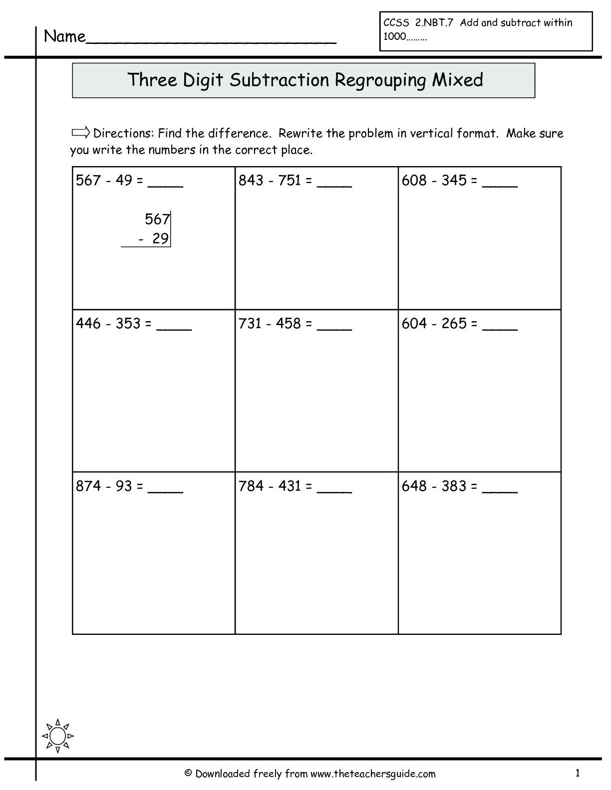 Free Math Worksheets Second Grade 2 Addition Add 2 2 Digit Numbers No Regrouping