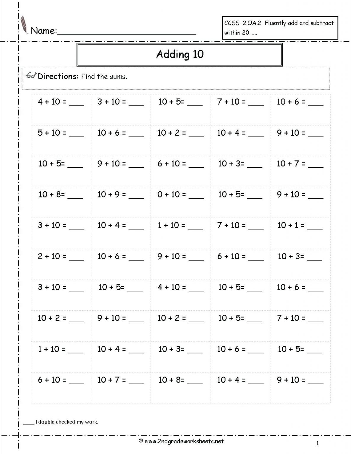 4 Free Math Worksheets Second Grade 2 Addition Add 3 Digit Numbers In ...