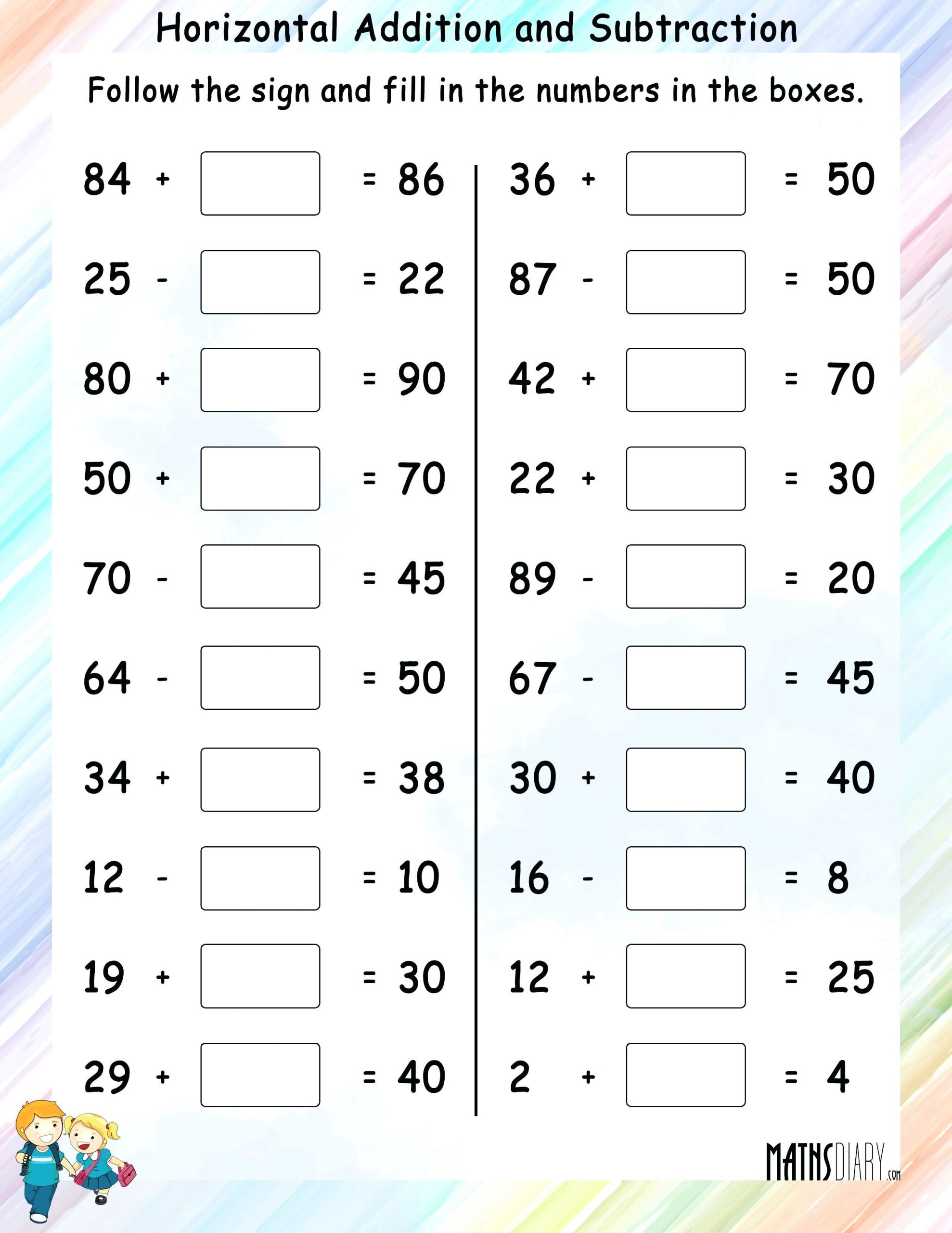 Addition Sheets For 2nd Grade