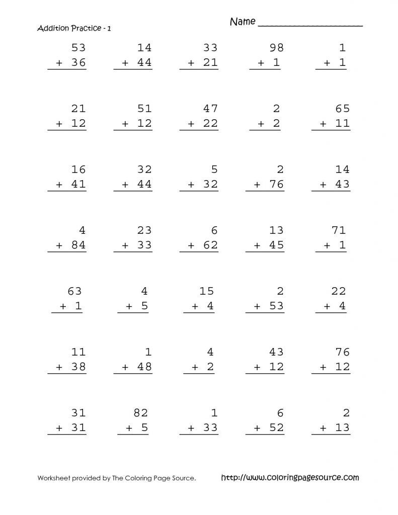 4 Free Math Worksheets Second Grade 2 Addition Adding whole Tens 3 ...