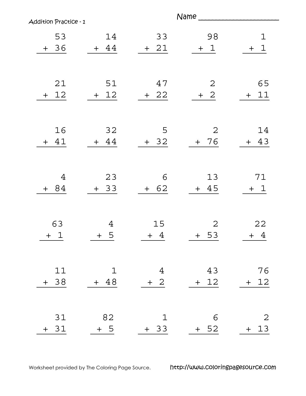 Free Math Worksheets Second Grade 2 Addition Adding whole Tens 3 Addends