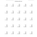 3 Free Math Worksheets Second Grade 2 Subtraction Subtracting 1 Digit ...