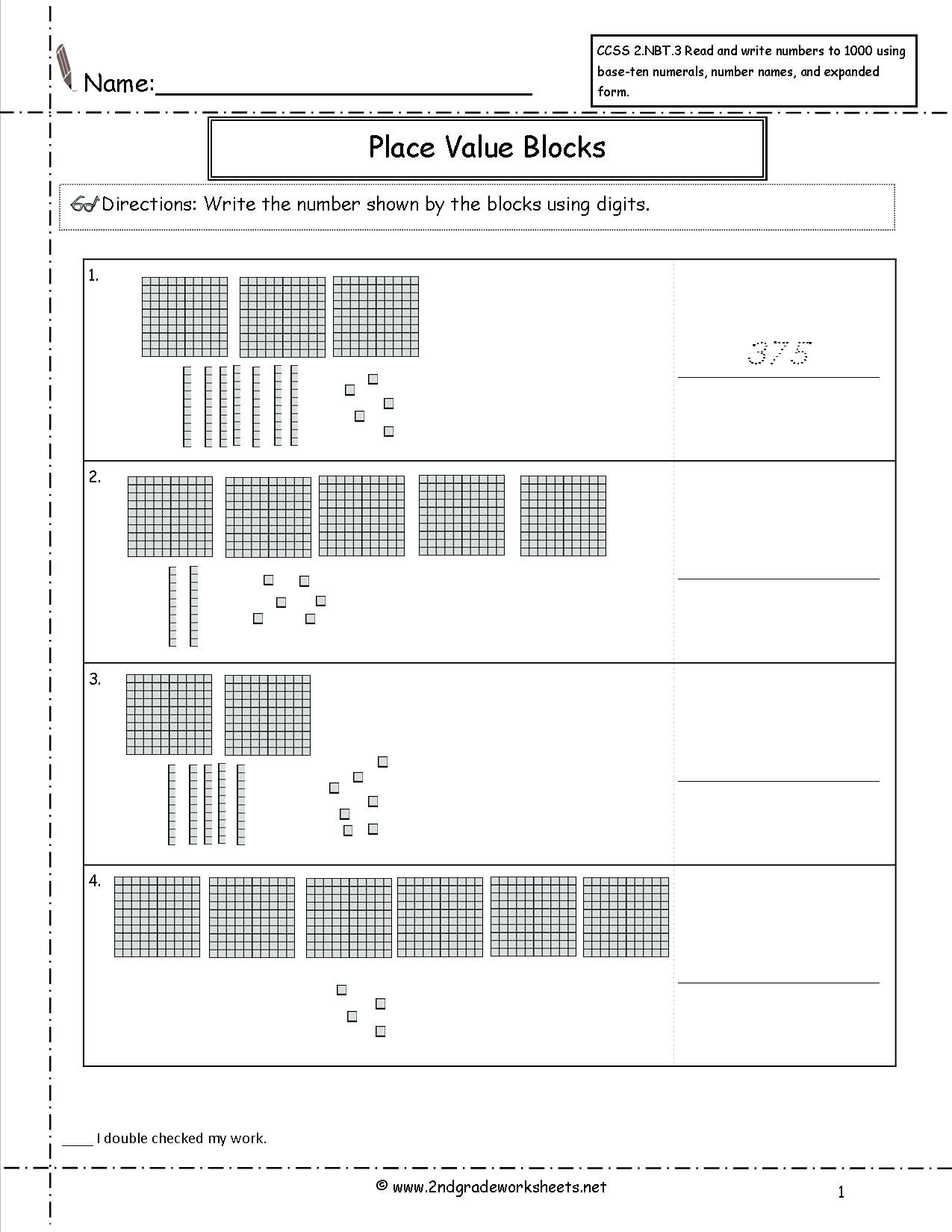 Free Math Worksheets Second Grade 2 Place Value Rounding Round 3 Digit Numbers Nearest 10