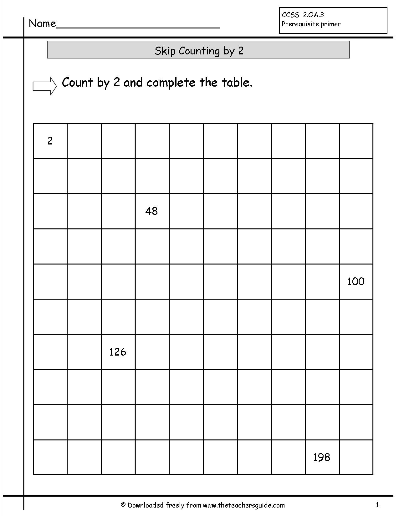 Free Math Worksheets Second Grade 2 Skip Counting Skip Counting by 20