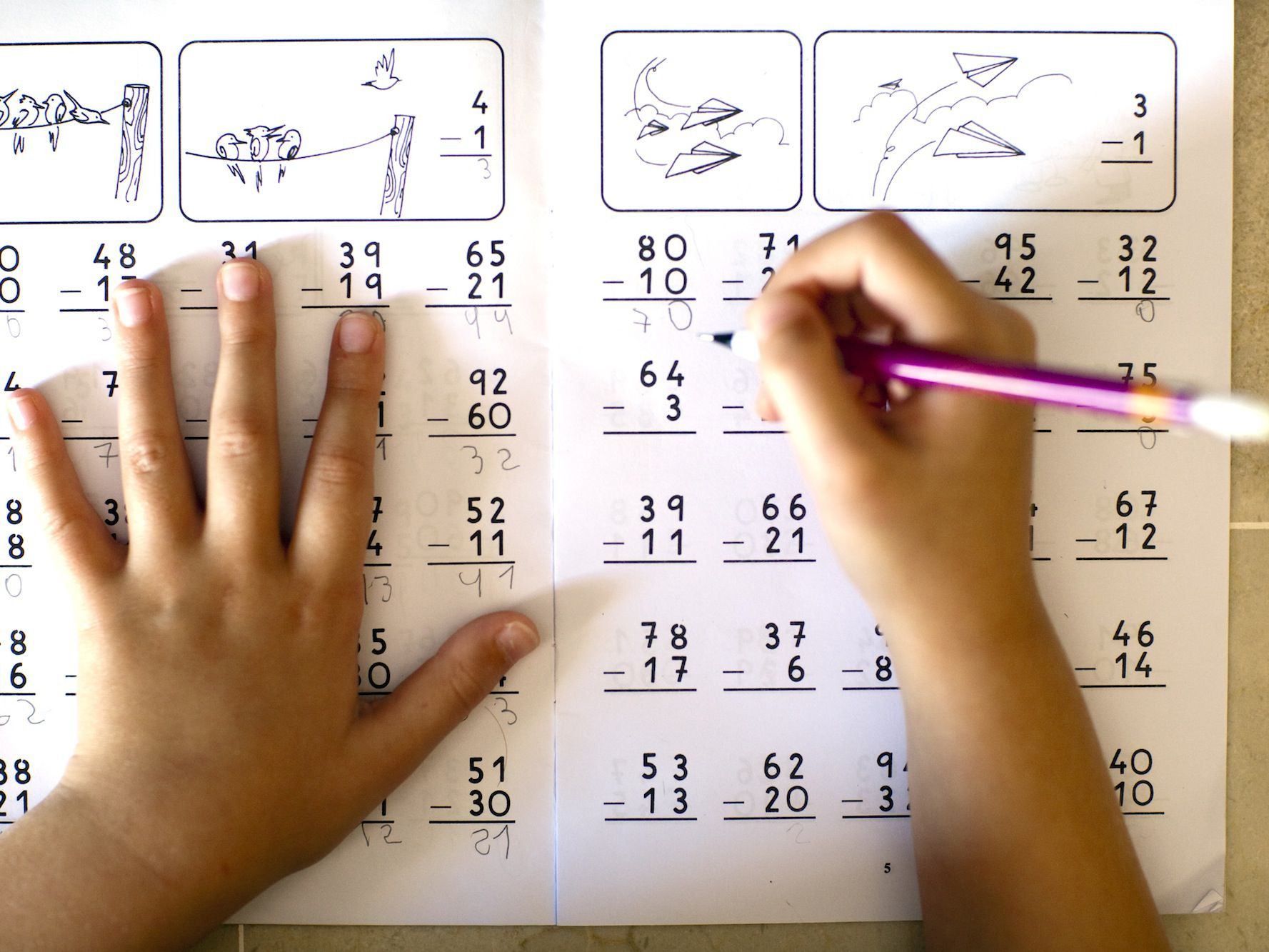 Free Math Worksheets Second Grade 2 Subtraction Subtracting 1 Digit From 2 Digit No Regrouping