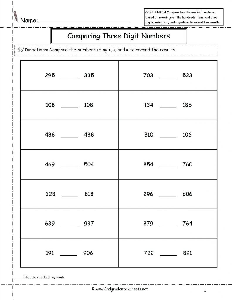 4 Free Math Worksheets Second Grade 2 Subtraction Subtracting 1 Digit ...