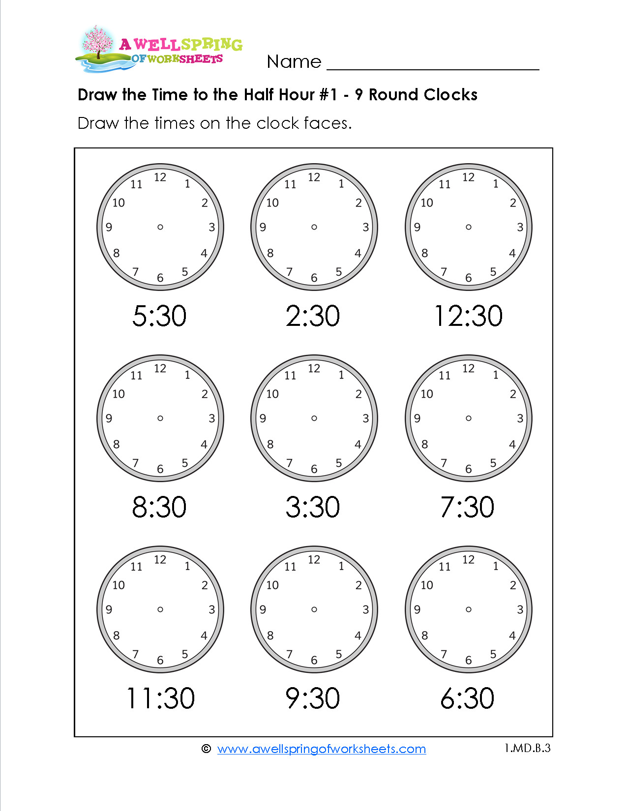 Free Math Worksheets Second Grade 2 Telling Time Telling Time 1 Minute Draw Clock