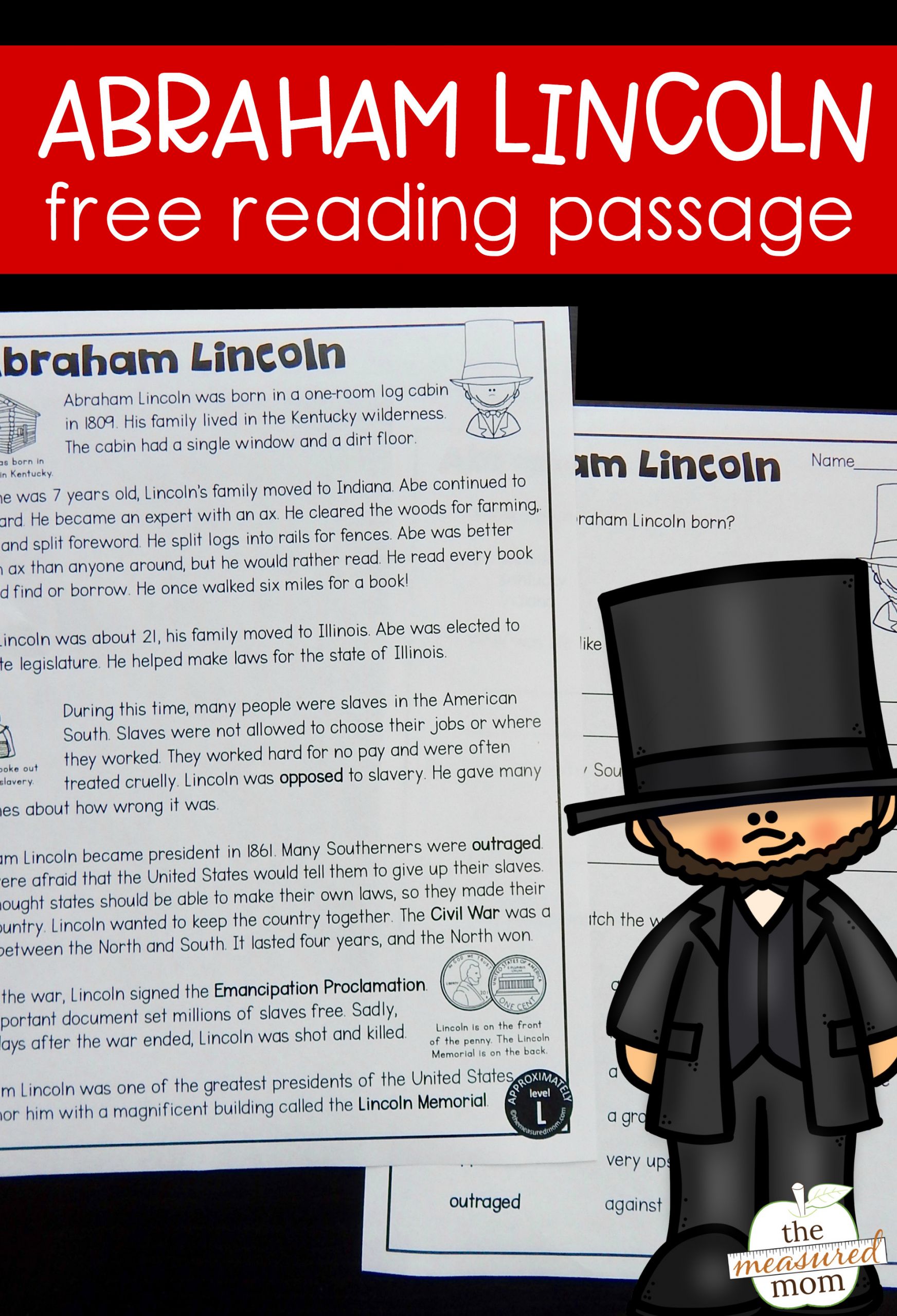 Abraham Lincoln reading passae