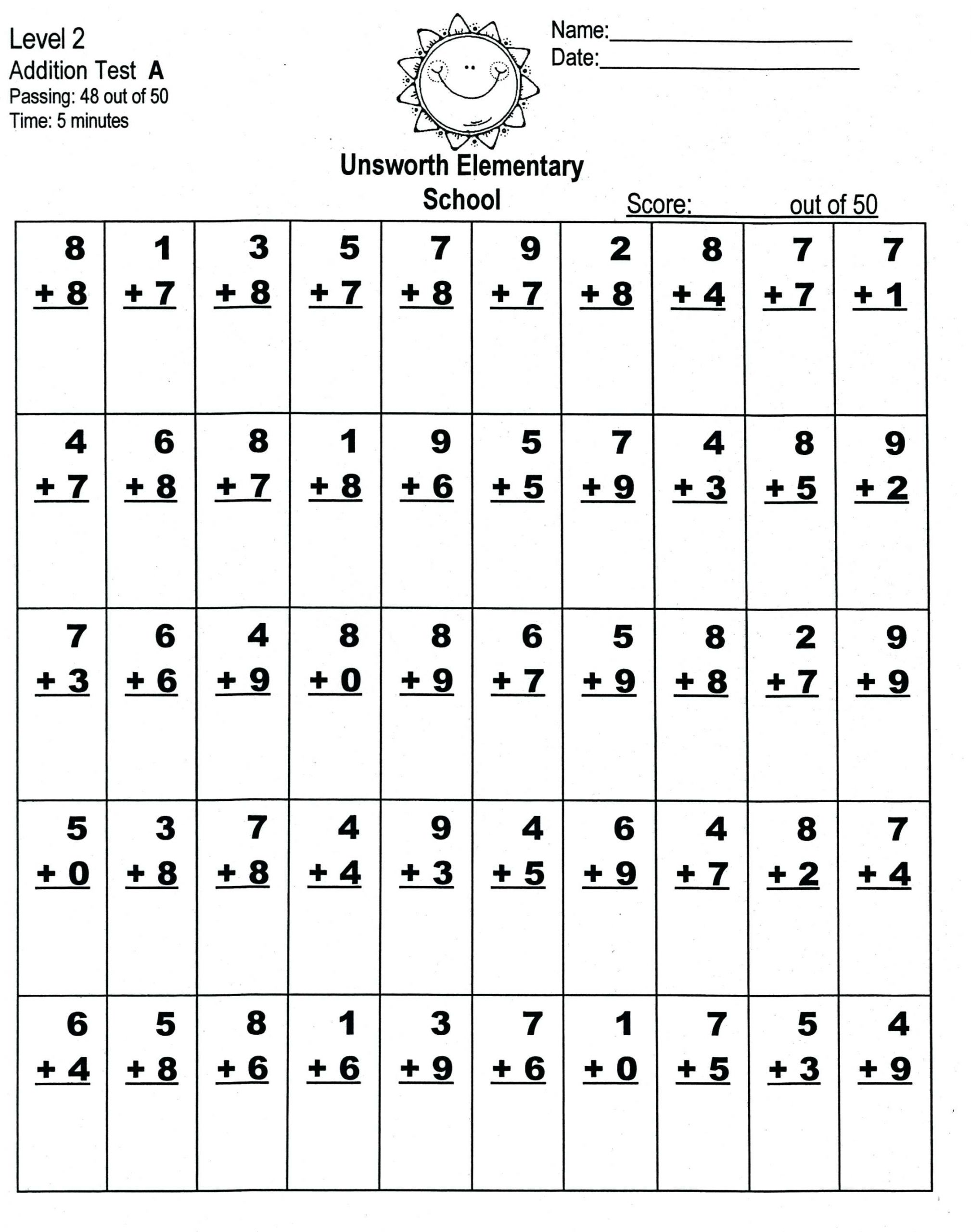 Math Worksheets Second Grade Free Printable Worksheet