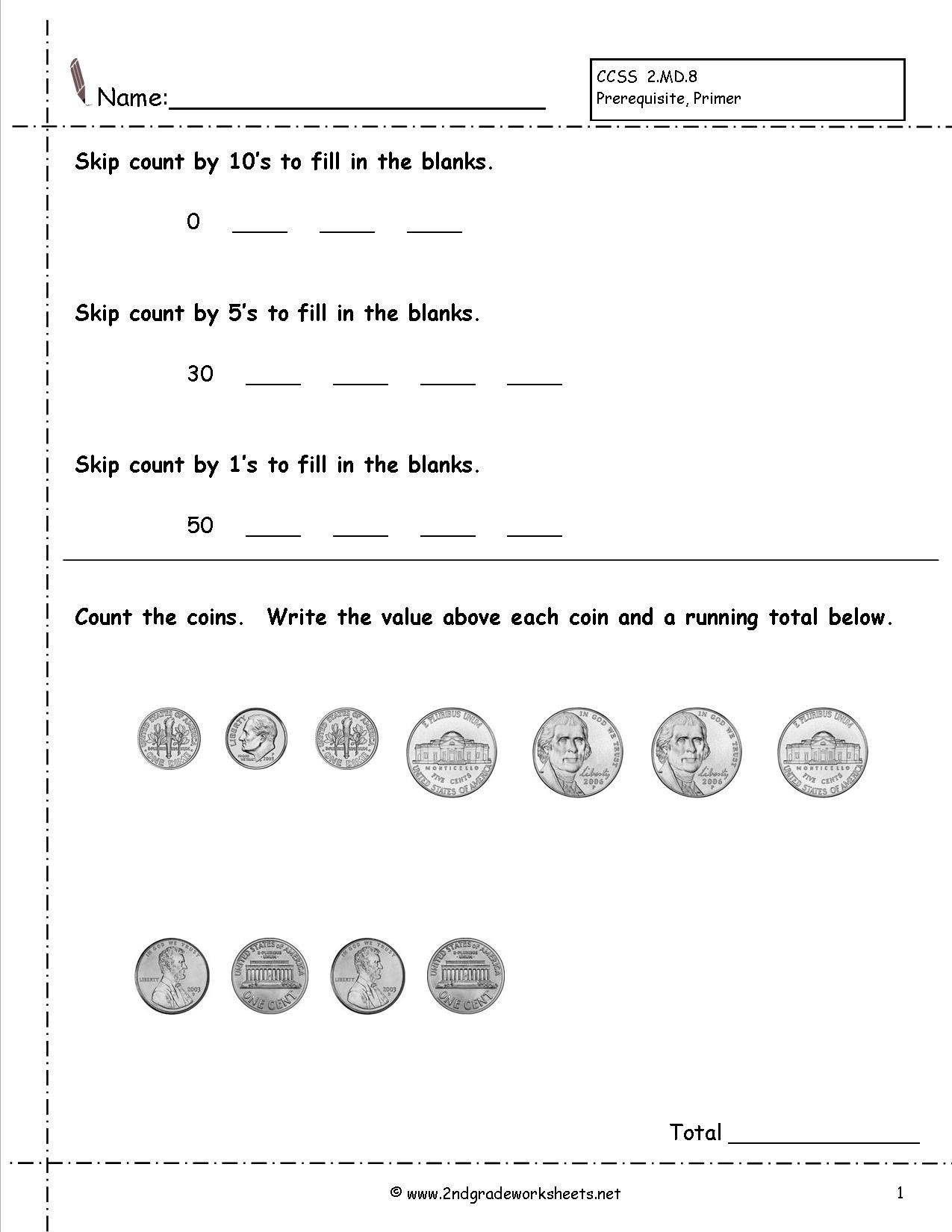 Free Math Worksheets Third Grade 3 Counting Money Money Words to Numbers