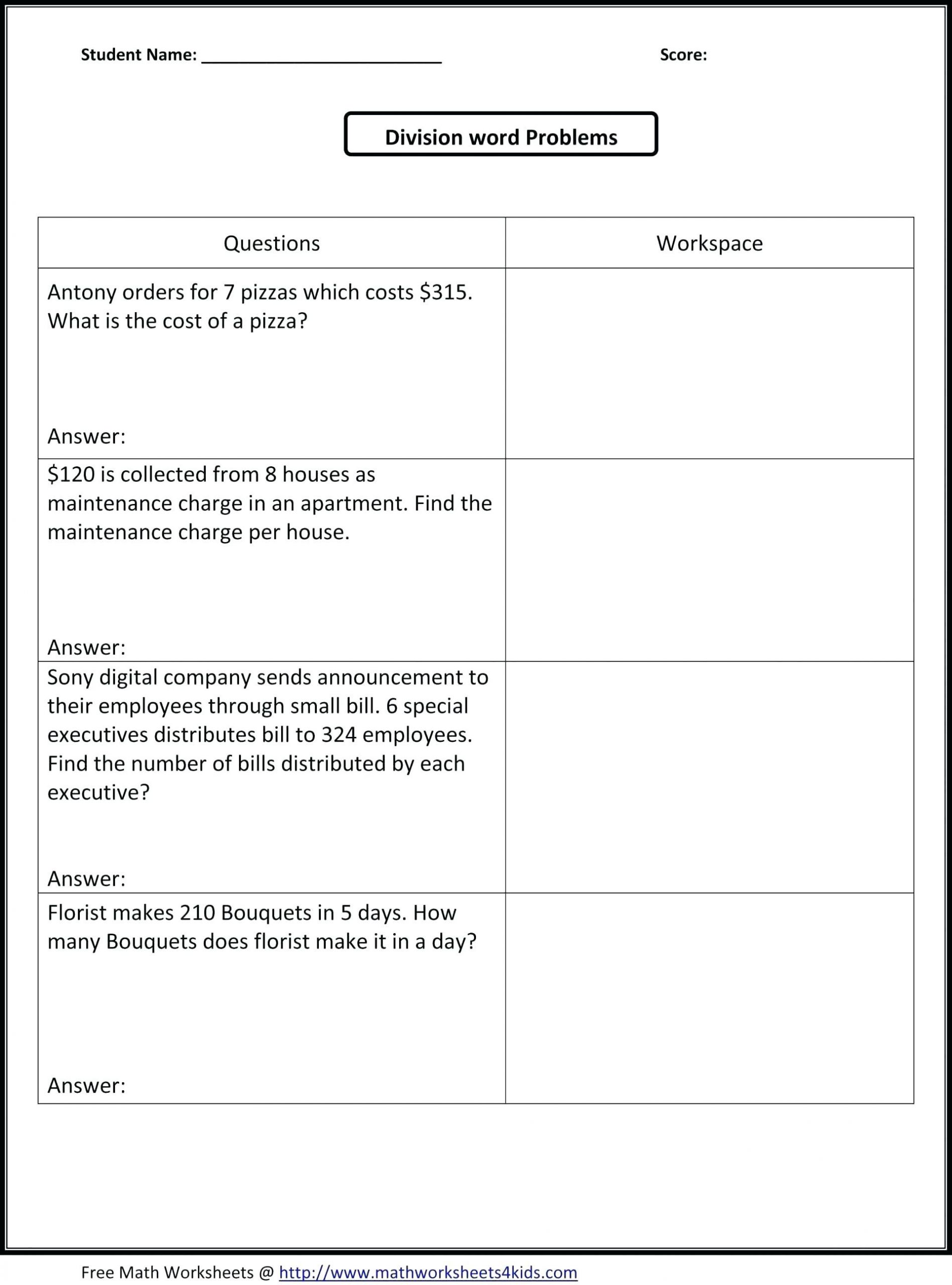 Free Math Worksheets Third Grade 3 Division Division Facts 1 to 12