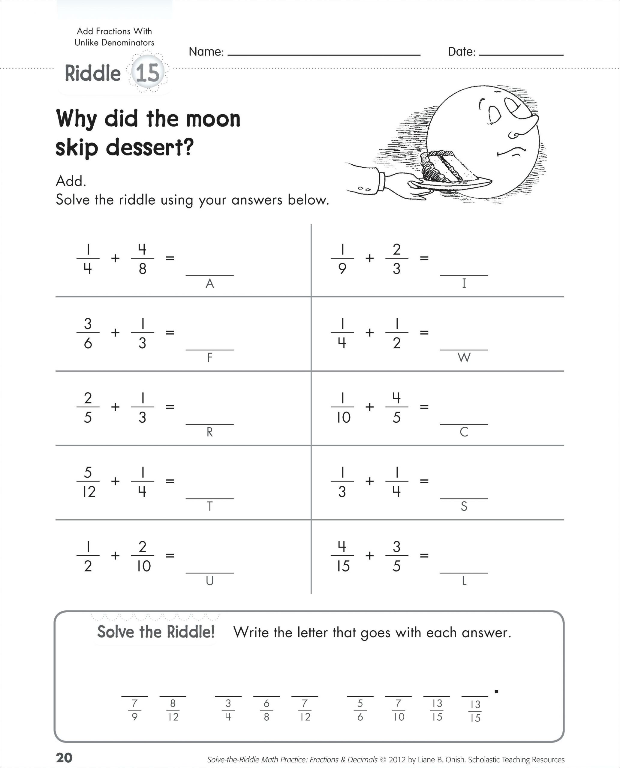 adding fractions worksheets to free