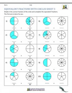 4 Free Math Worksheets Third Grade 3 Fractions and Decimals Comparing ...