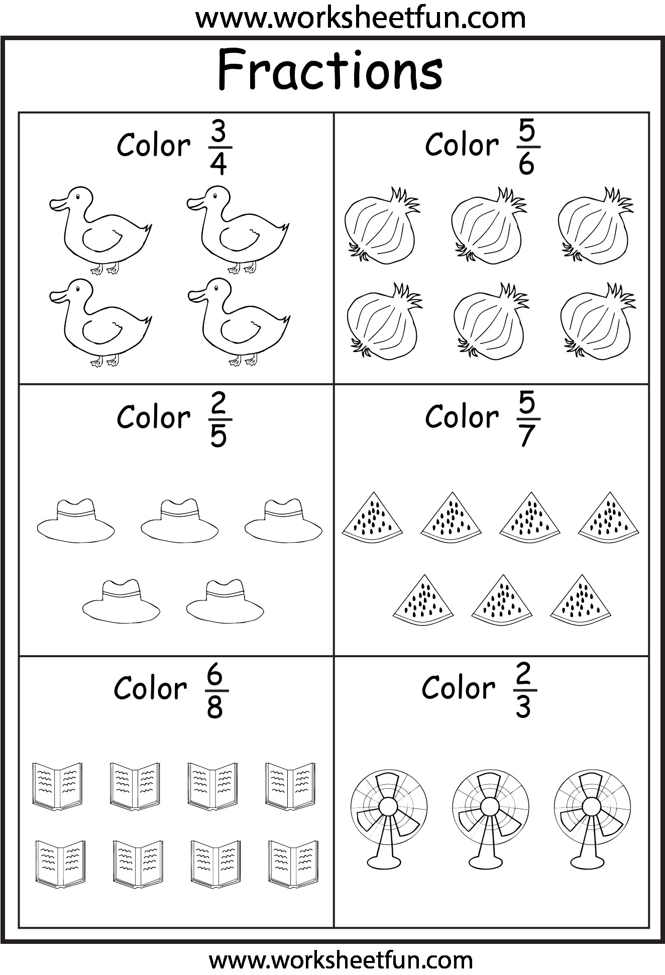 Free Math Worksheets Third Grade 3 Fractions and Decimals Equivalent Fractions