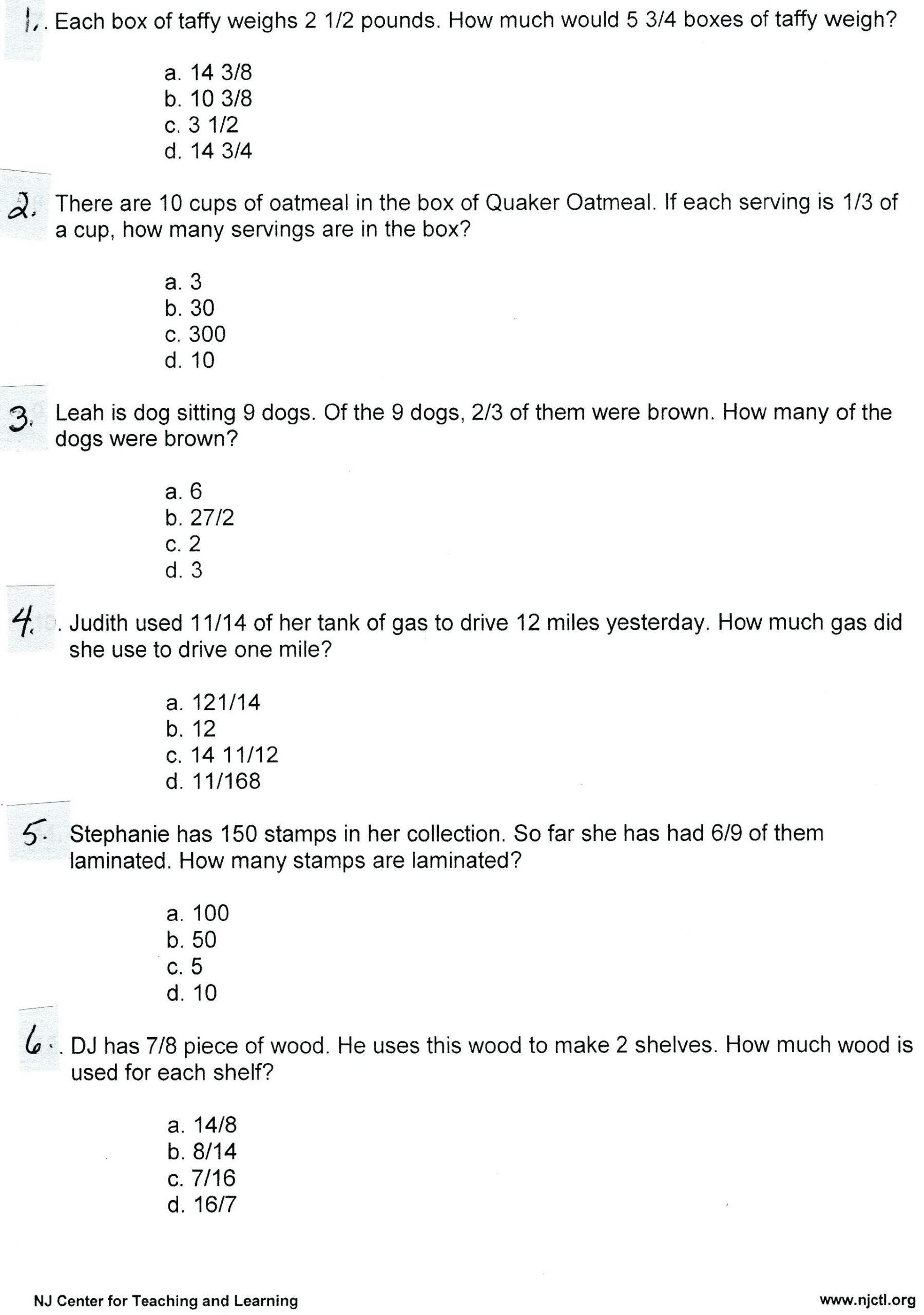 Free Math Worksheets Third Grade 3 Fractions and Decimals Identify Fractions Color