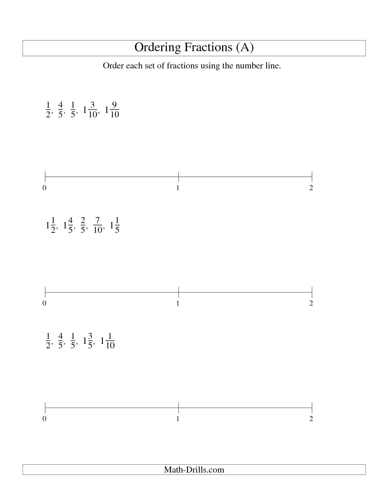 fractions and decimals a number line worksheets math fractions of worksheets on paring decimals and fractions