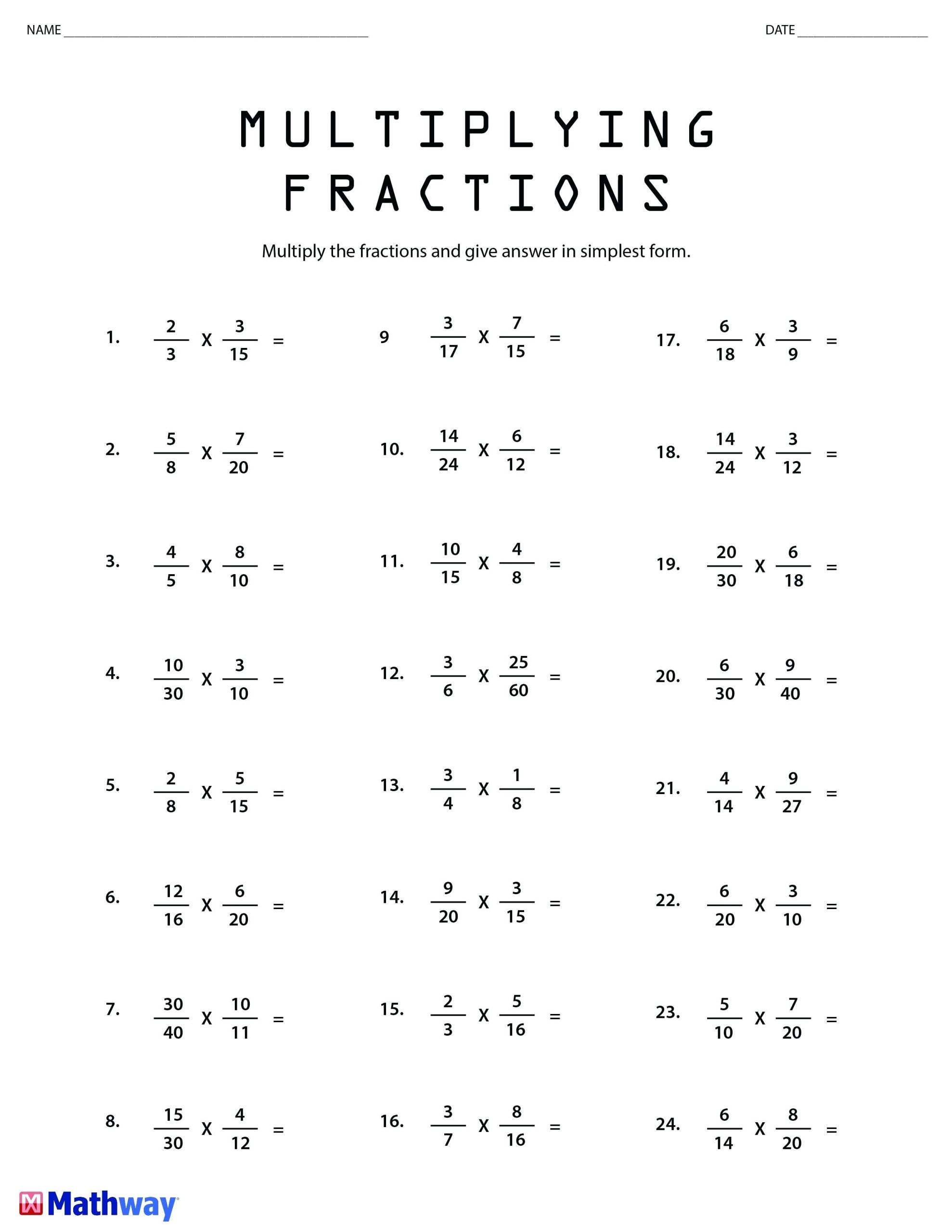 Free Math Worksheets Third Grade 3 Fractions and Decimals Subtracting Fractions From Mixed Numbers