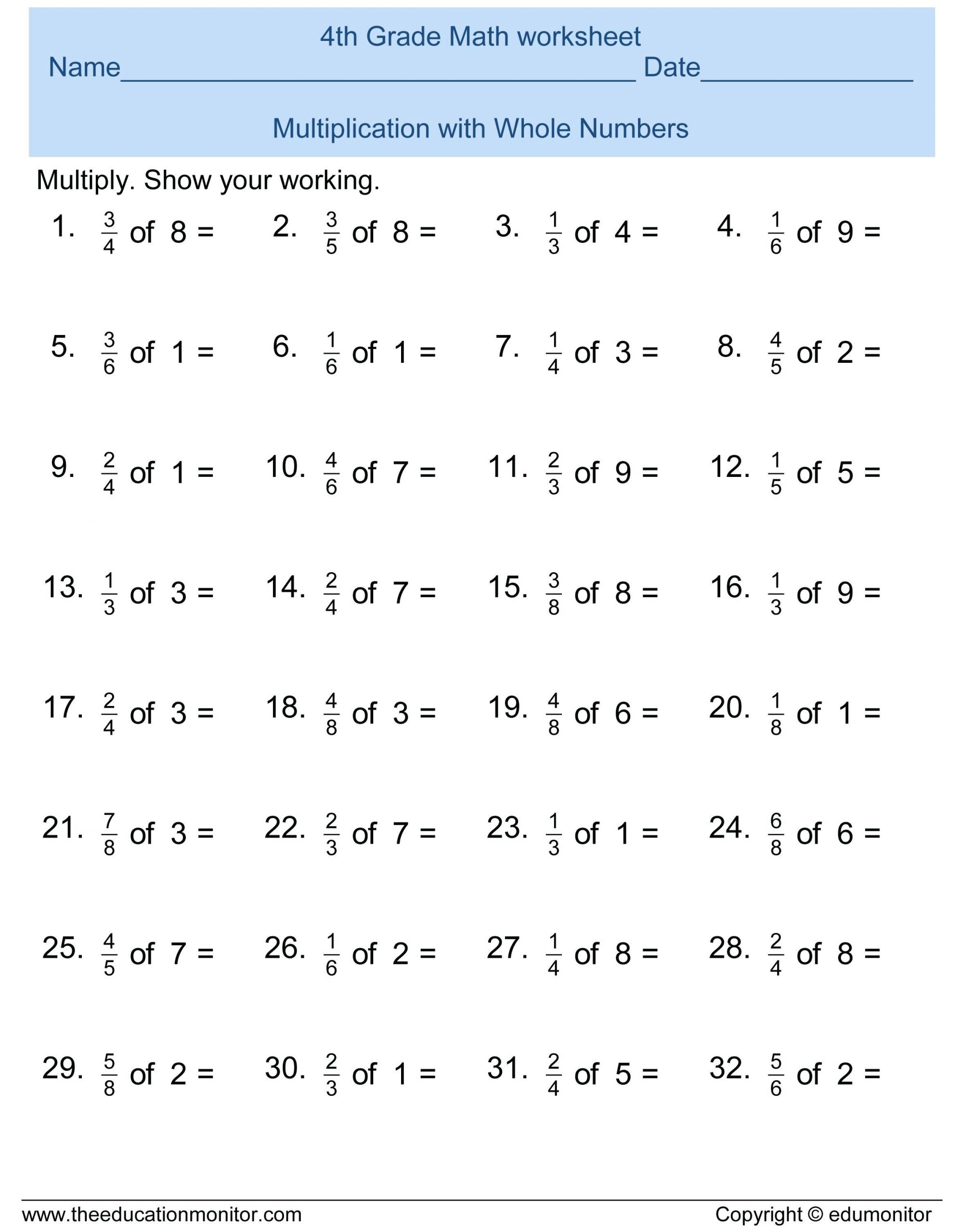 3rd grade math worksheets to free 6