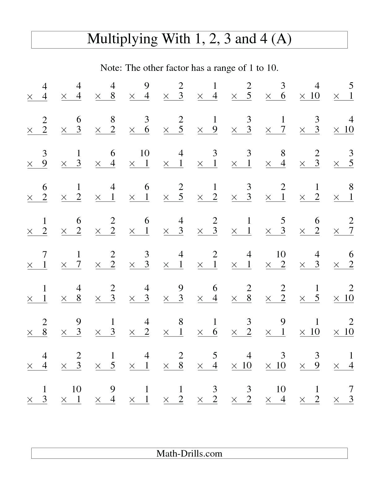 3 S Multiplication Worksheet