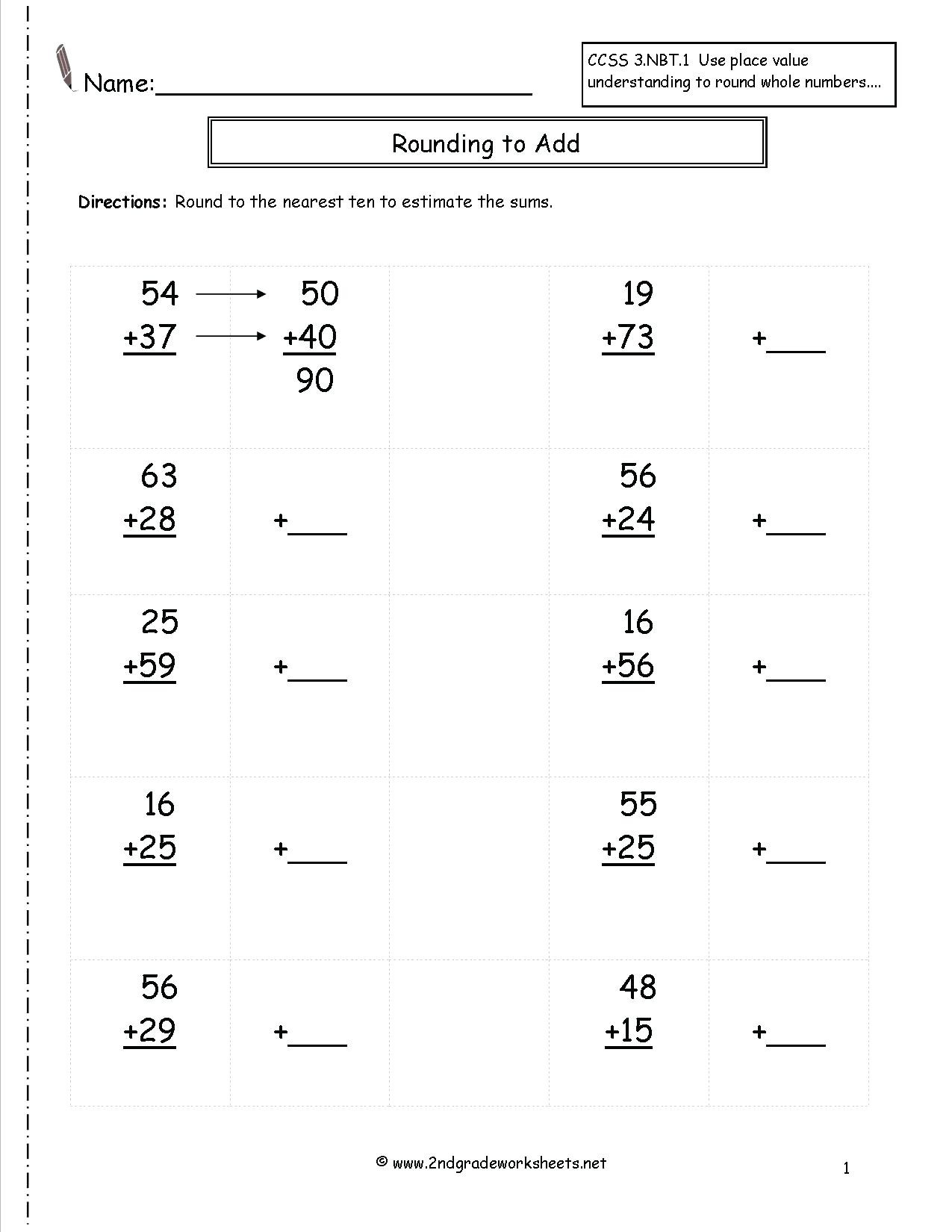 Free Math Worksheets Third Grade 3 Place Value and Rounding 3 Digit Number From Parts