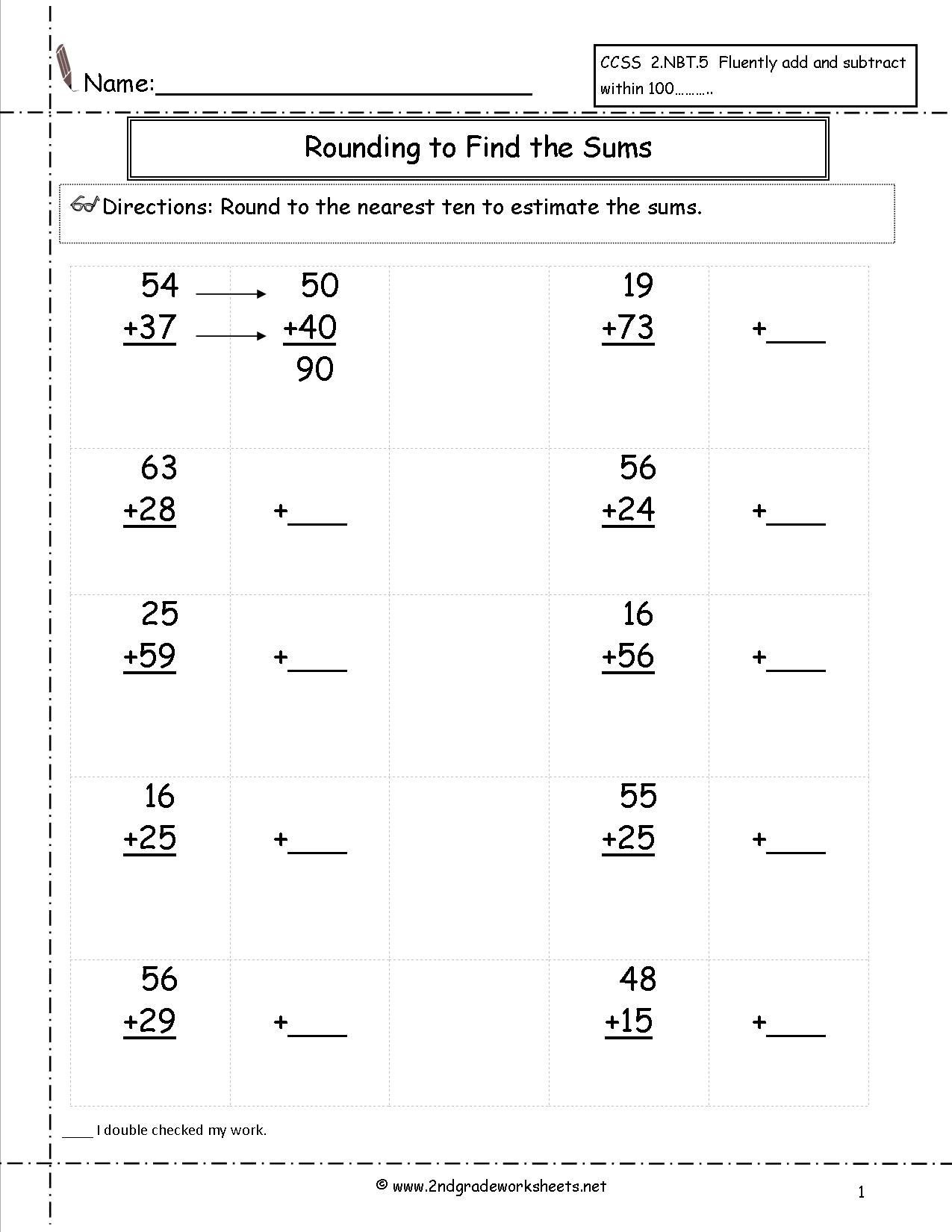 Free Math Worksheets Third Grade 3 Place Value and Rounding Round 4 Digit Numbers Nearest 1000