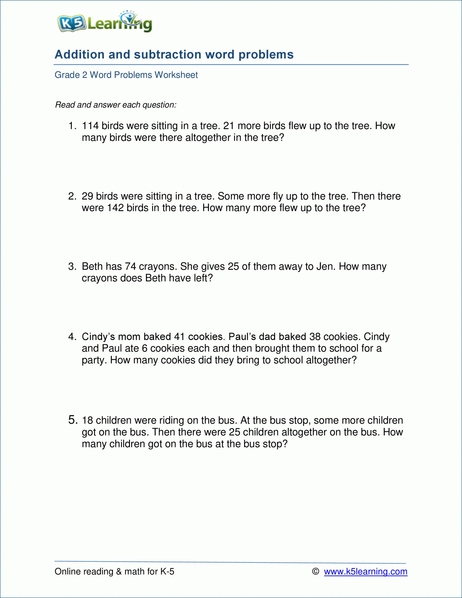 5 Free Math Worksheets Third Grade 3 Word Problems Mixed AMP