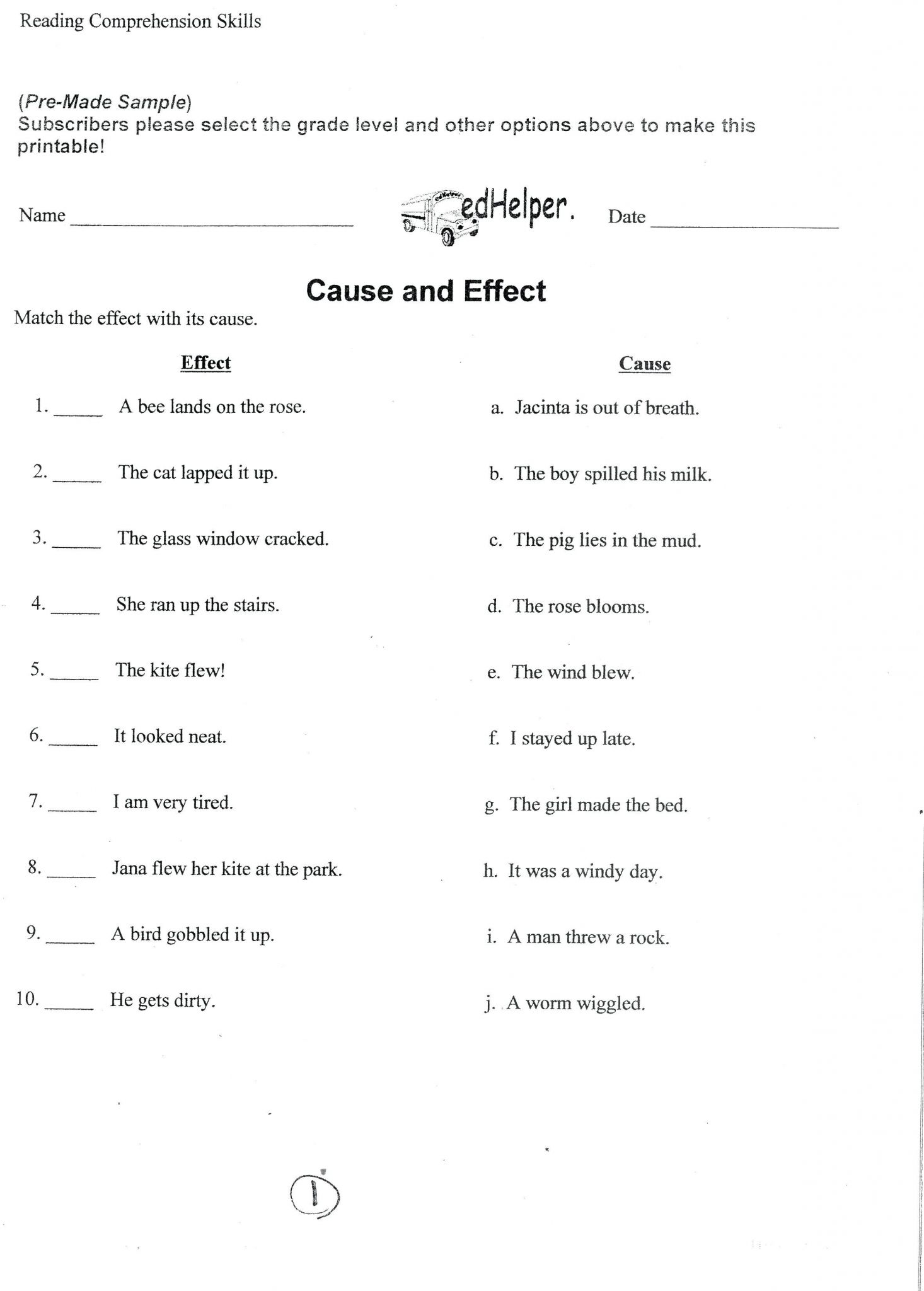 5 Reading Comprehension Worksheets Fourth Grade 4 - AMP