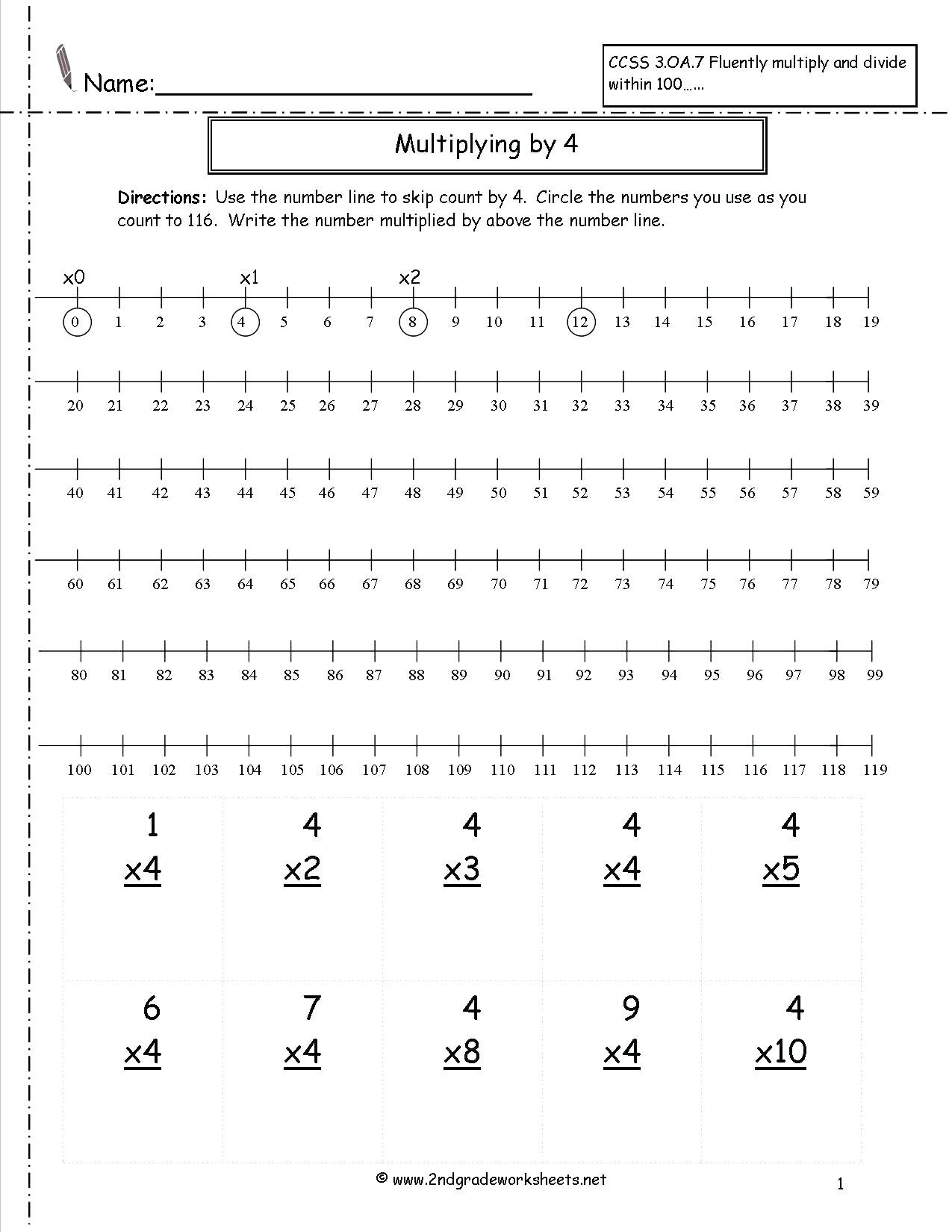 multiplication worksheets for graders number line grade lovely and printouts free