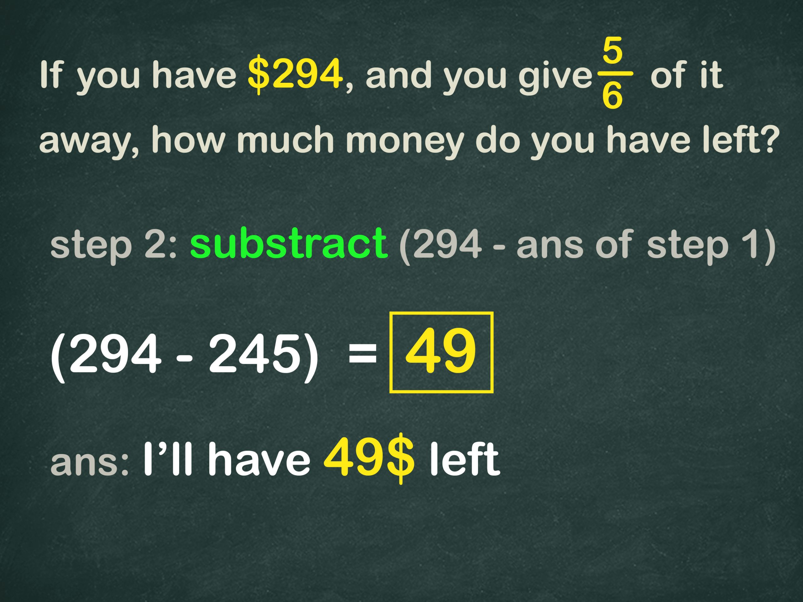 Work out a Fraction of an Amount Step 14 Version 2