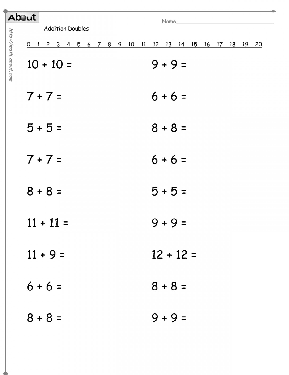 Single Digit Addition With Manipulatives Worksheets