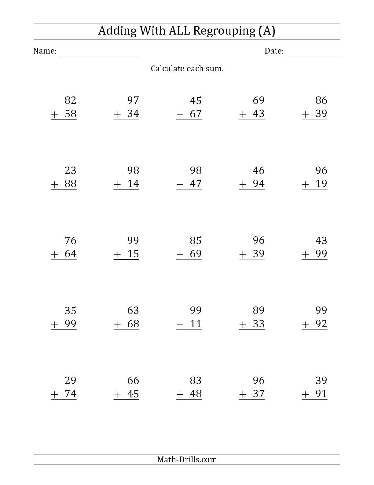 2 digit addition without regrouping worksheets math math worksheets regrouping kindergarten 2 digit addition worksheets with regrouping worksheets for all math worksheets regrouping math worksheets 2