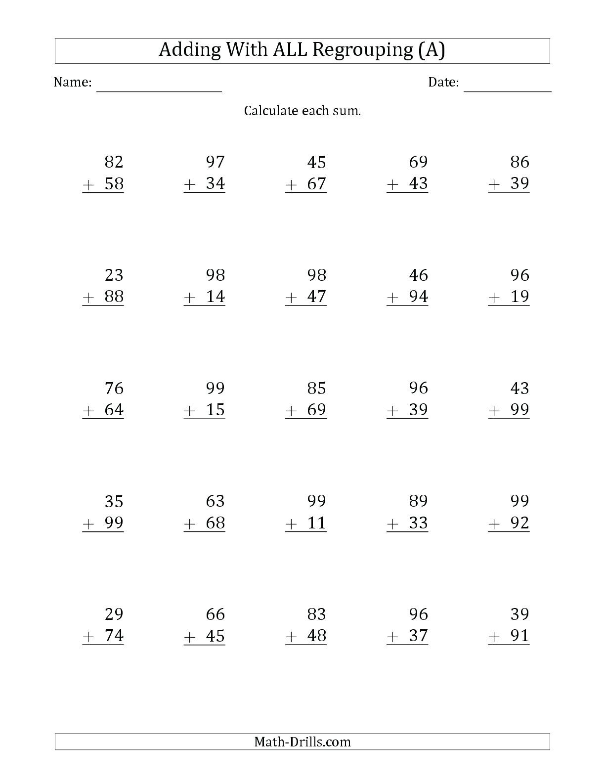 Two Digit Subtraction